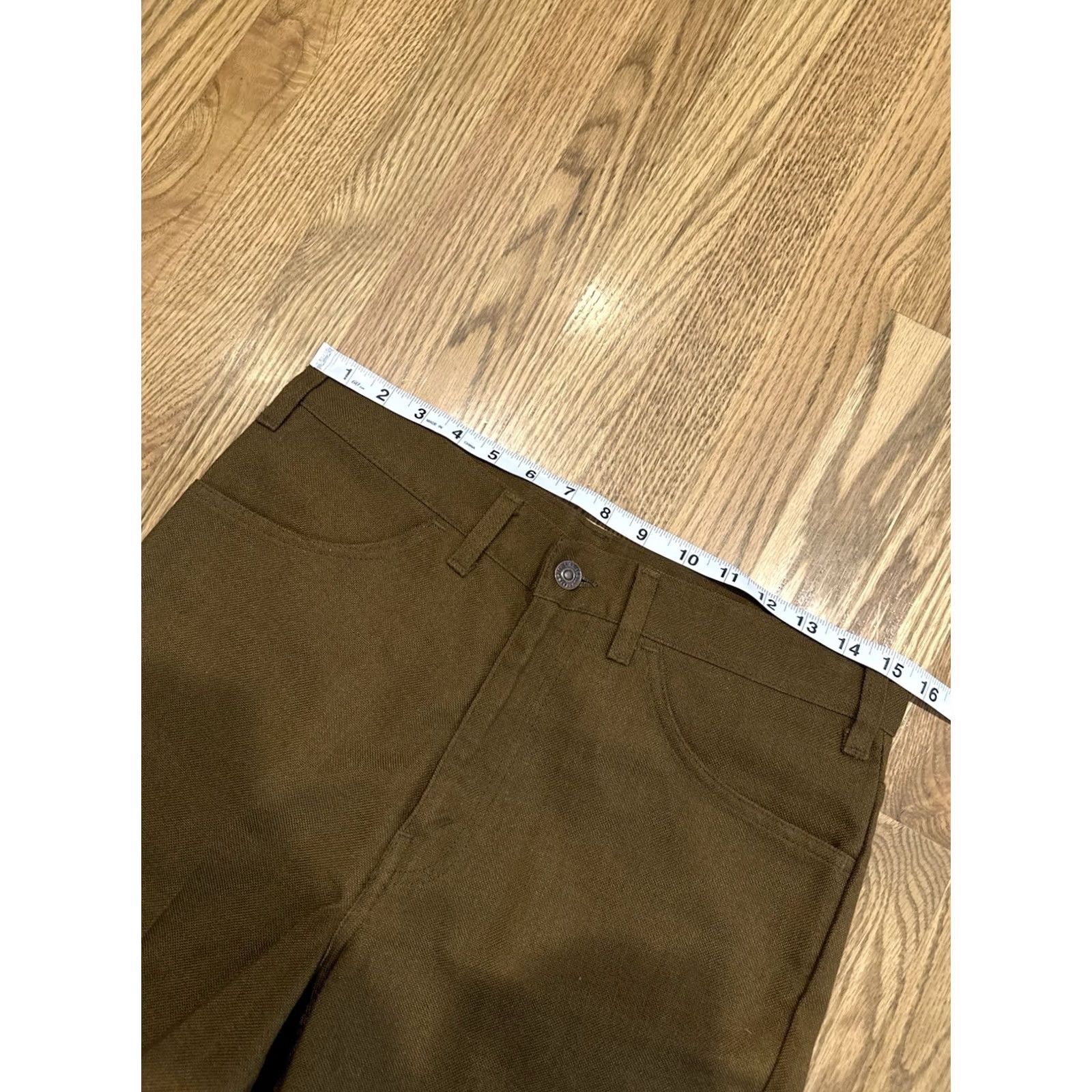 Levi's VINTAGE Levi’s Sta Prest Short Shorts Regular 31 Brown Zip Hemmed Mens Shorts 80s Retro USA Talon Size US 31 - 5 Thumbnail