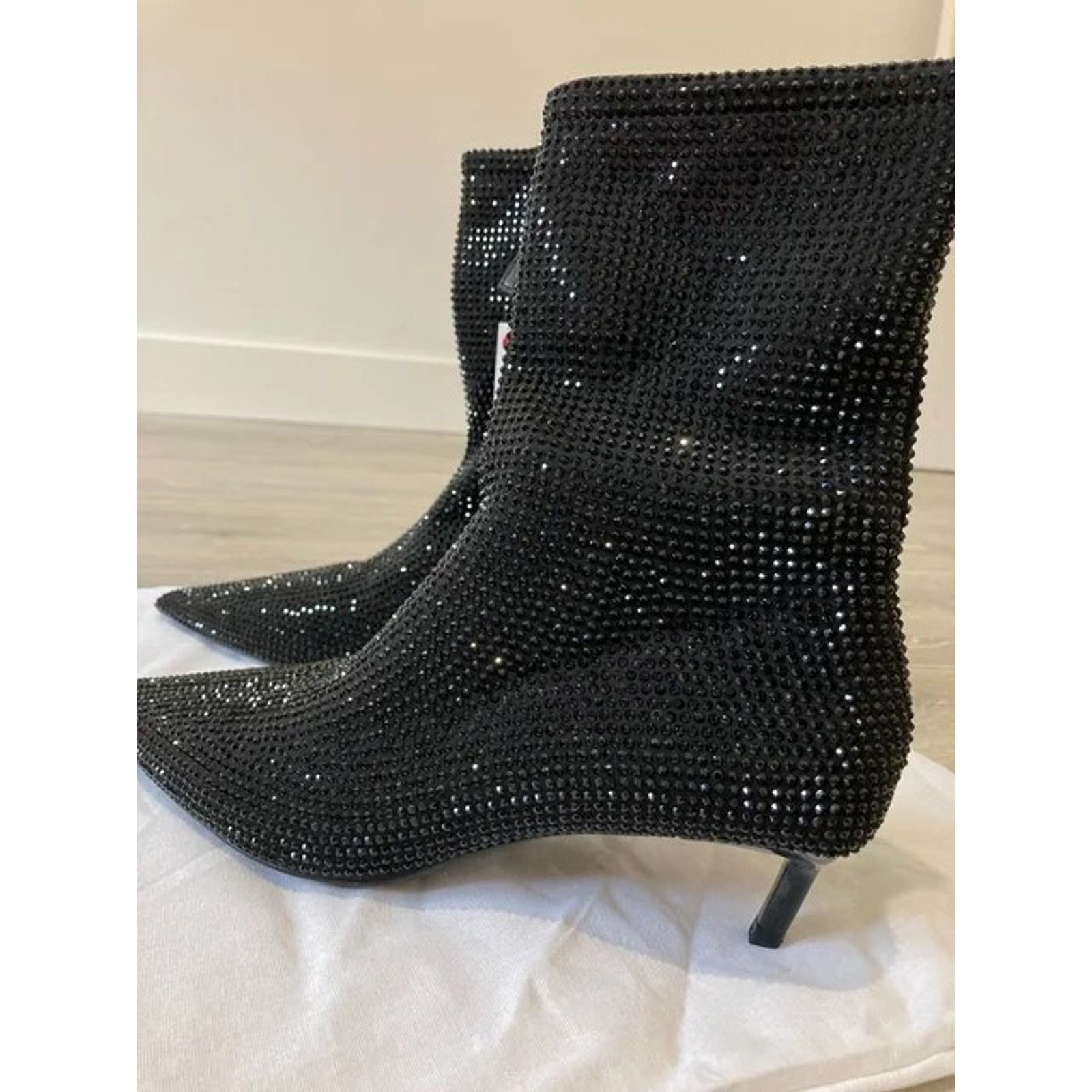 Zara ZARA Rhinestone Pointed Toe Ankle Boots – Sz 6.5, 8 NWT Size US 8 / IT 38 - 15 Thumbnail