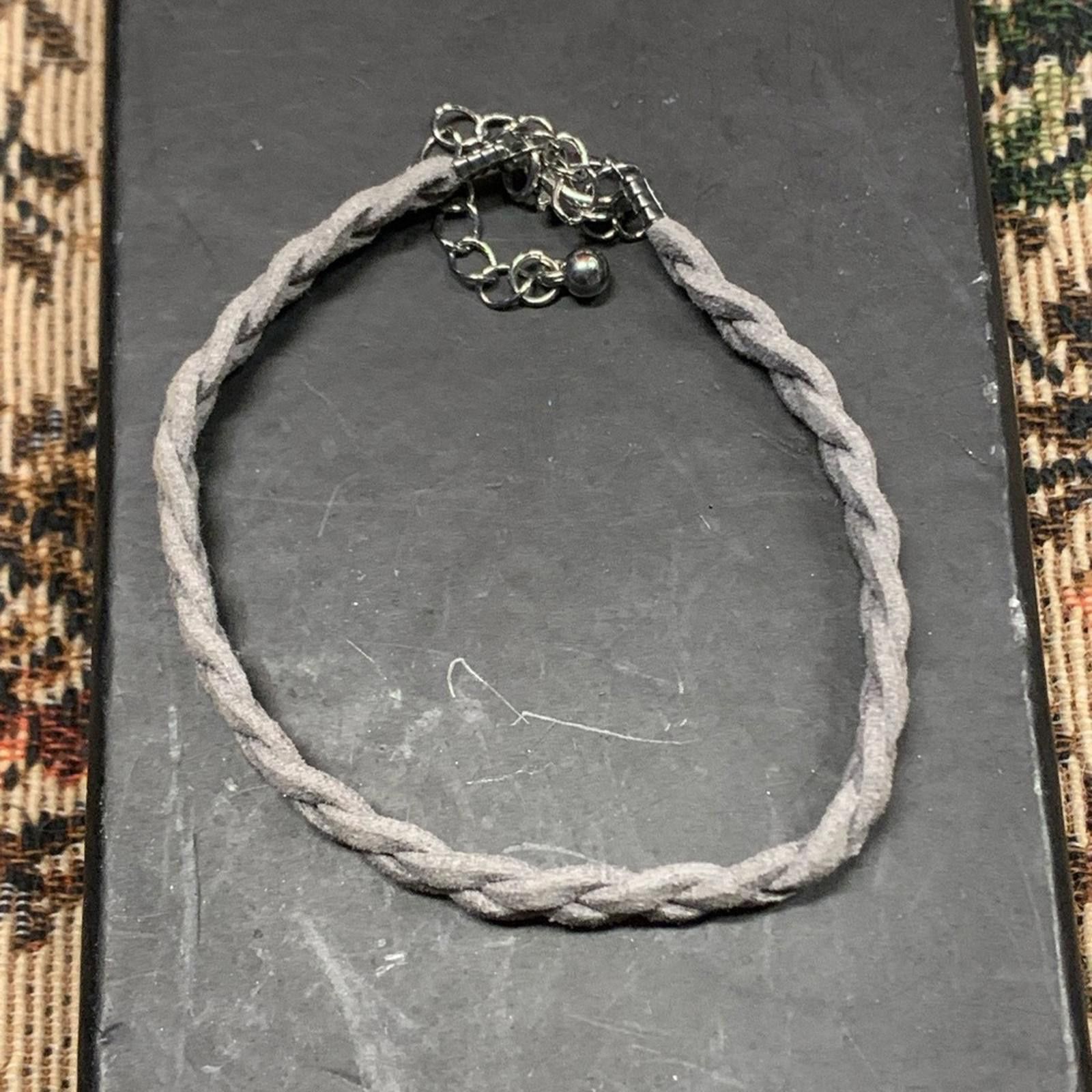Designer Gray Braided Bracelet with Adjustable Closure Size ONE SIZE - 1 Thumbnail