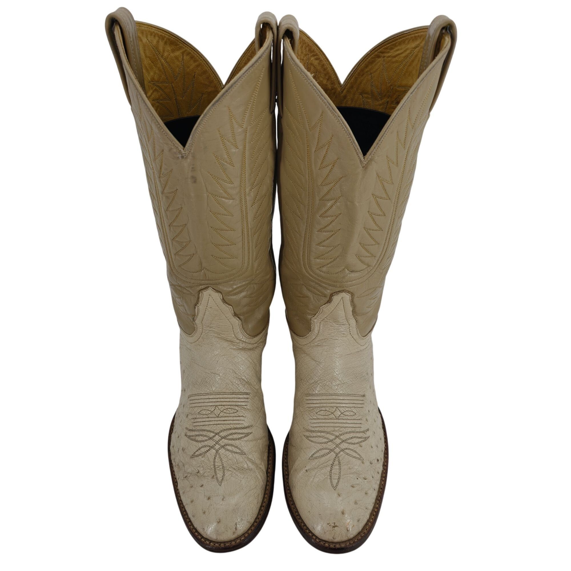 Tony Lama Tony Lama Exotic Ostrich Men Size 9.5D Cream Beige Leather Size US 9.5 / EU 42-43 - 7 Thumbnail