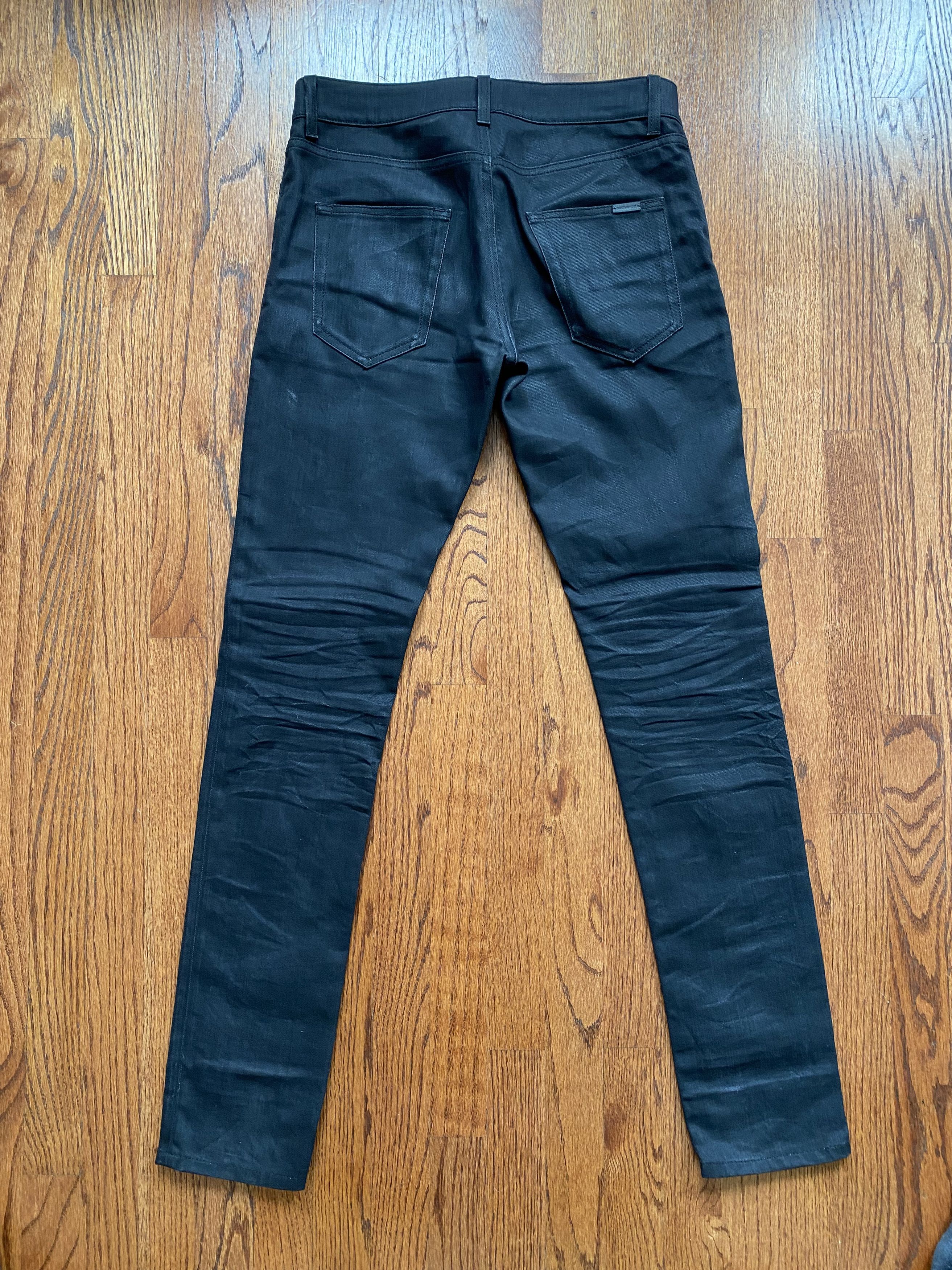 Saint Laurent Paris SLP D03 Waxed Denim Slim Fit 5 Pocket | Grailed