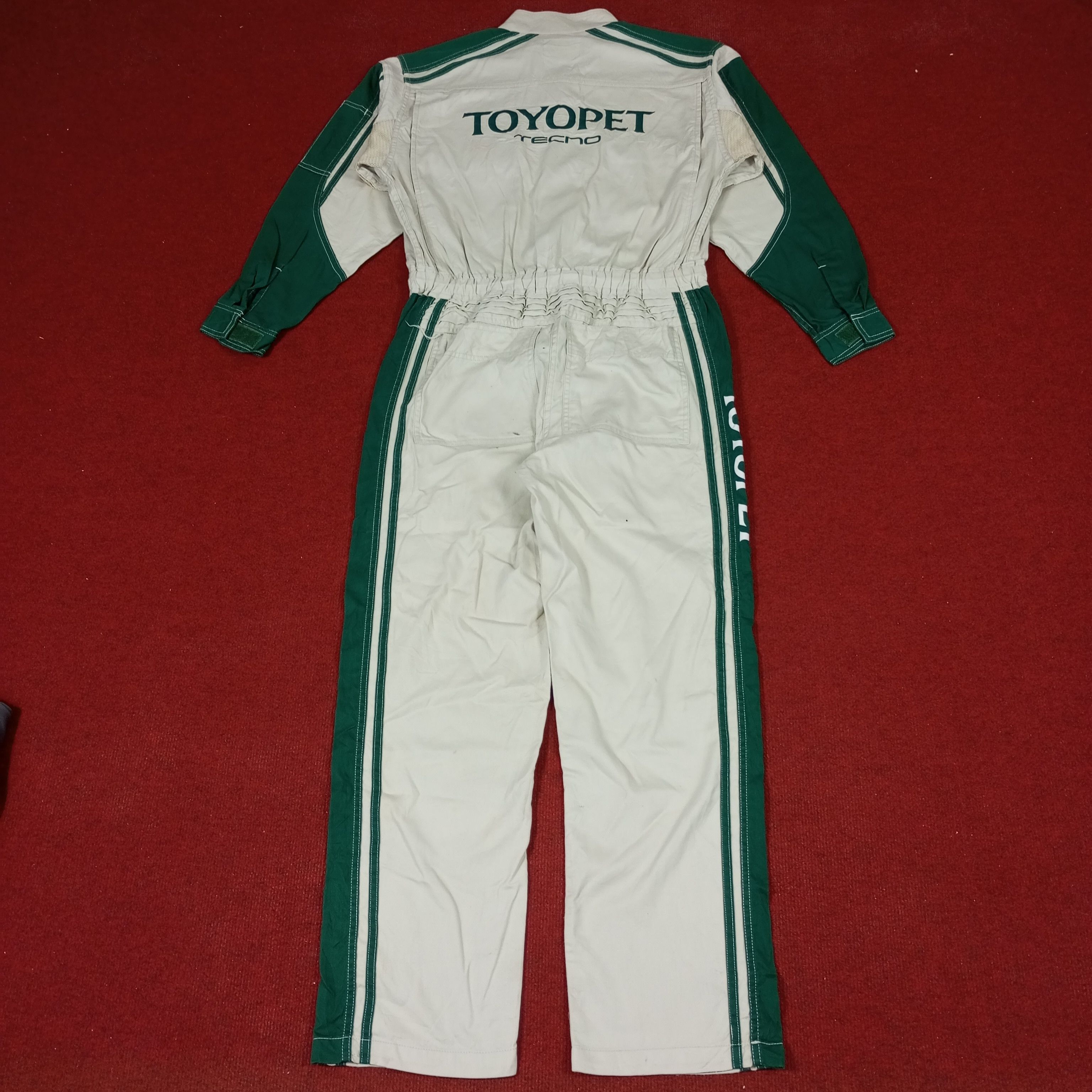 Japanese Brand × Vintage Toyota Toyopet Tecno Motorsports Racing Coverall Jacket Size US S / EU 44-46 / 1 - 1 Thumbnail