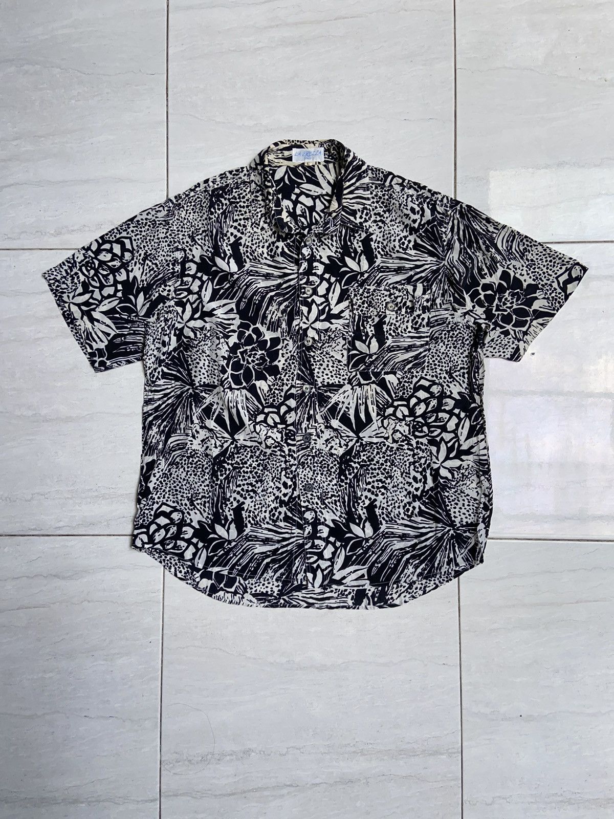 image of Designer La Brezza Italy Patterned Shirts in Black, Men's (Size XL)