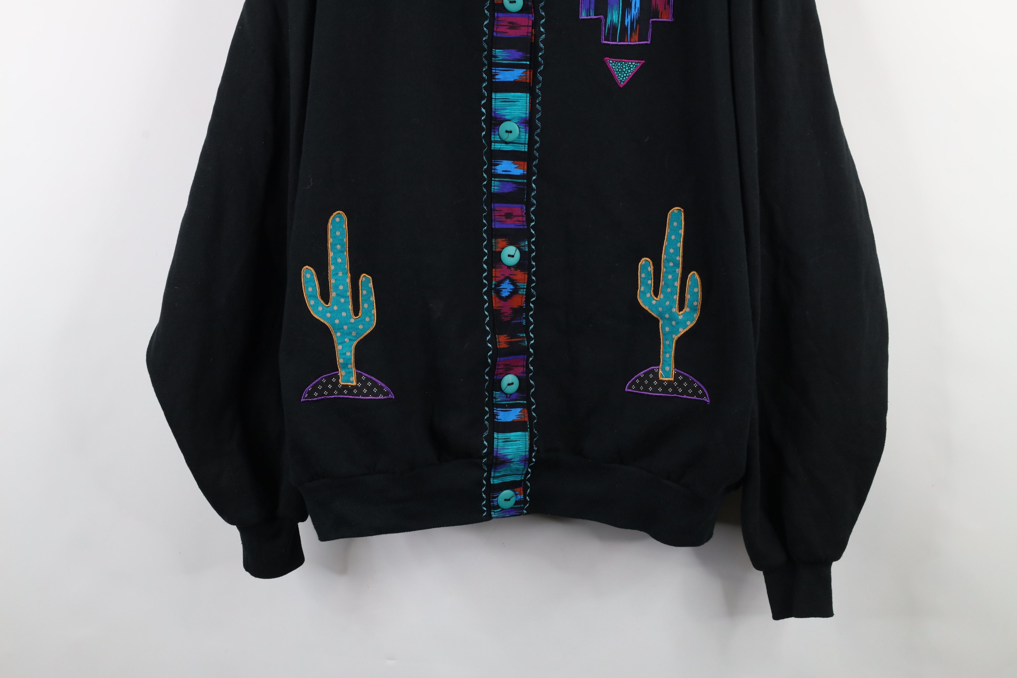 Vintage Vintage 90s Streetwear Southwestern Cardigan Sweatshirt USA Size XXL / US 16-18 / IT 52-54 - 3 Thumbnail