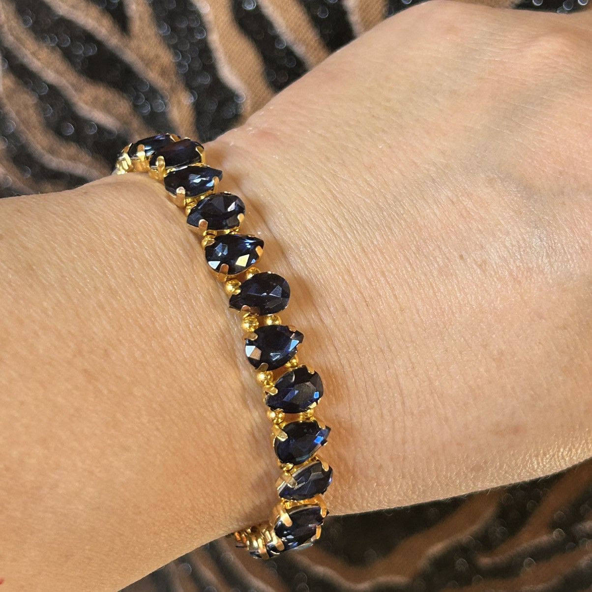 Handmade Handcrafted elegant sapphire blue teardrop bracelet Size ONE SIZE - 1 Thumbnail