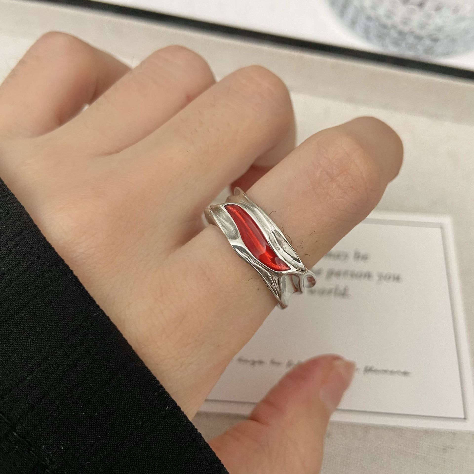 Jewelry Vintage Jewelry Rings Open Size Chrome Ring (Size 7-13) Size ONE SIZE - 2 Thumbnail