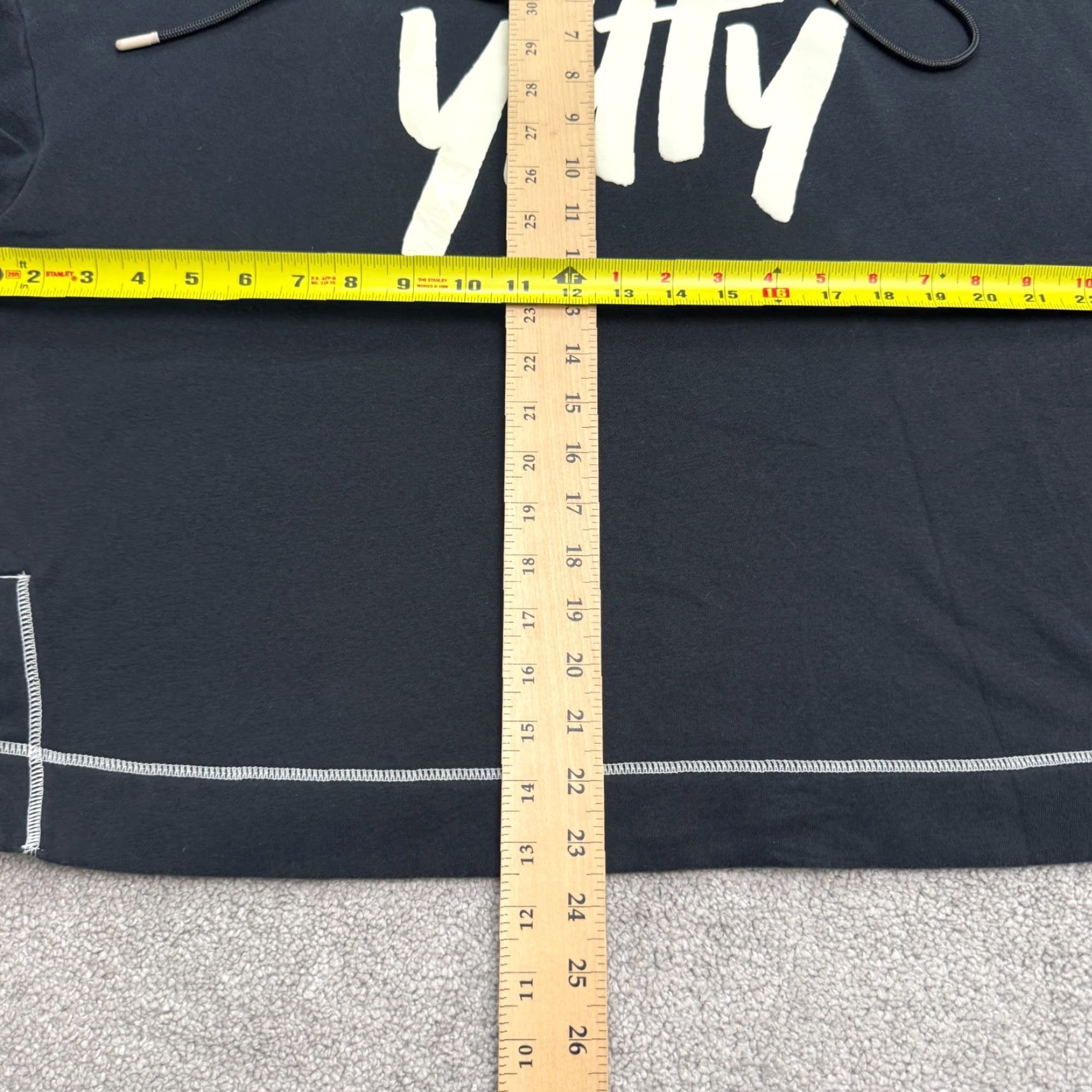 Vintage Yitty Hooded Oversize Spellout Graphic Pullover Sweatshirt Women 1X Black Fleece Logo Zip Mock Neck Casual Streetwear Size XL / US 12-14 / IT 48-50 - 6 Thumbnail