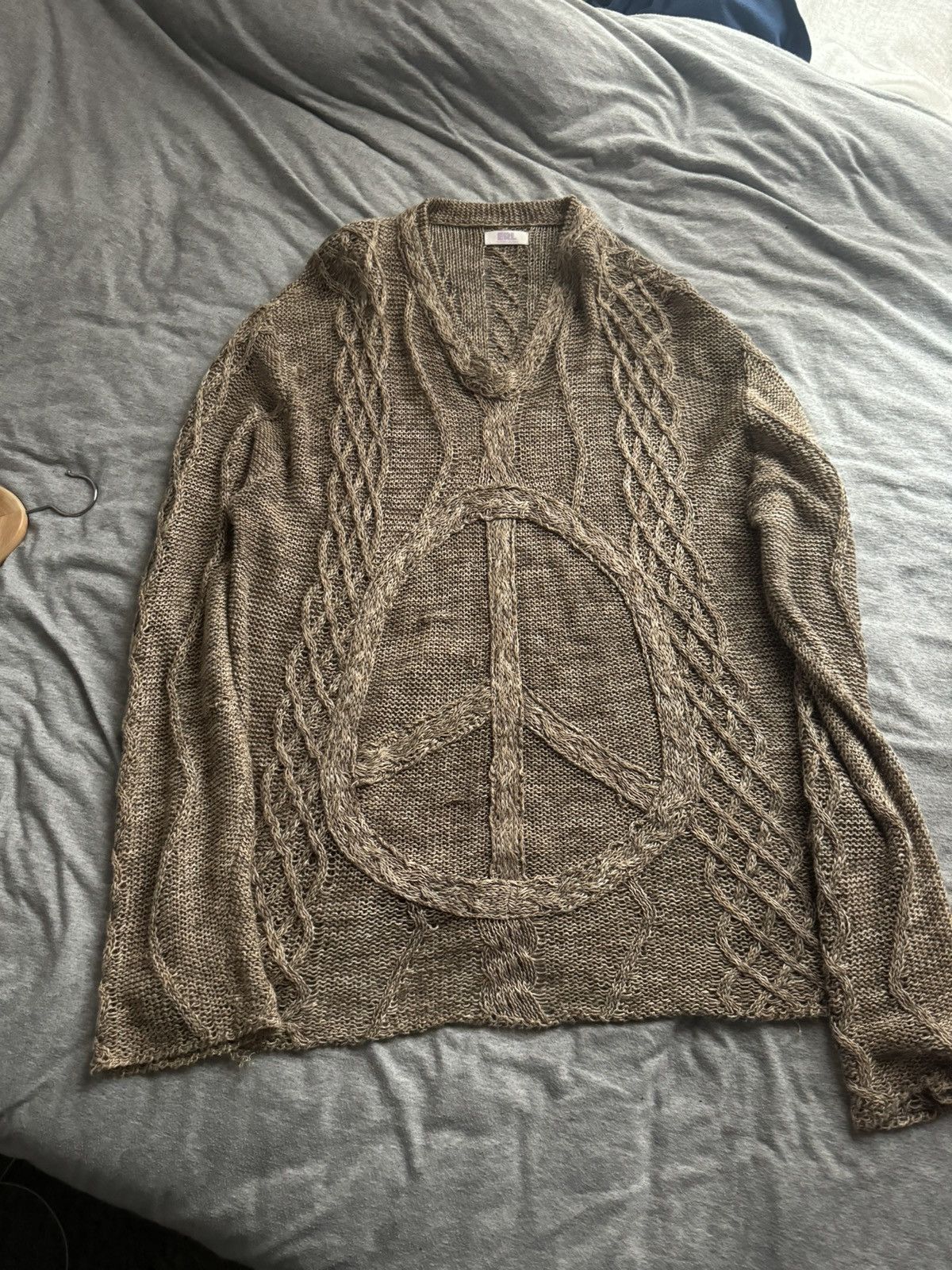 image of Erl Knit Sweater Oversized in Brown, Men's (Size XL)