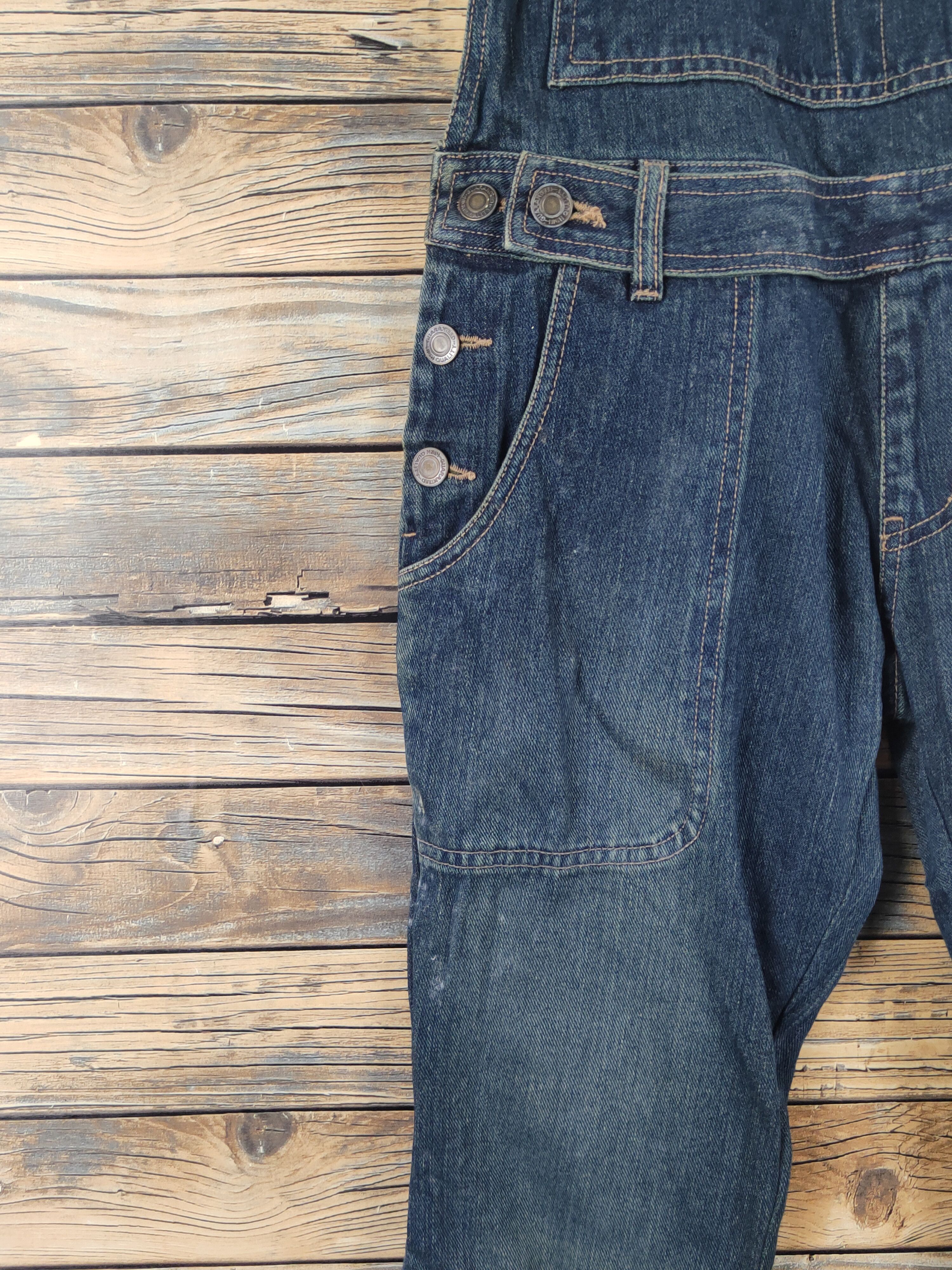 Japanese Brand DL Fazbee Dark Blue Denim Jumpsuits #1086 Size 30" / US 8 / IT 44 - 6 Thumbnail