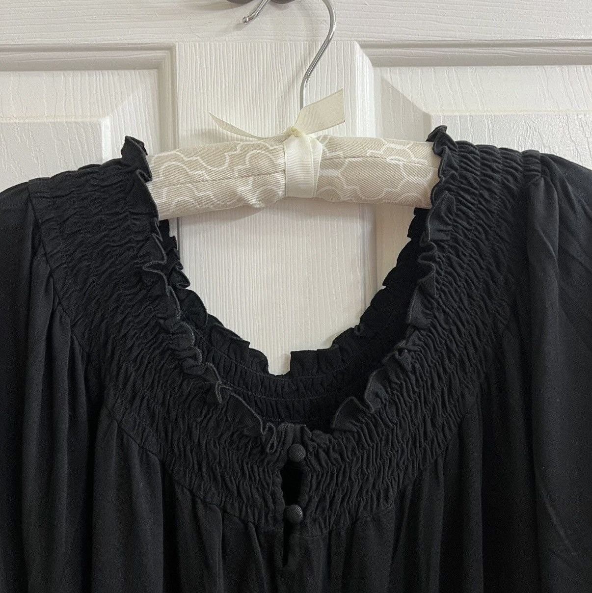 Vintage SPENSE Blouse Ruffle Top Cuffed Hem Size 2x Solid Black Size XXL / US 16-18 / IT 52-54 - 2 Thumbnail