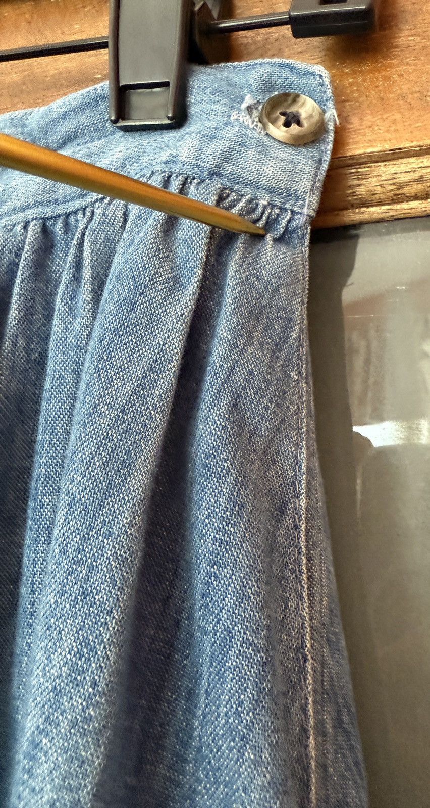 Other Jean Saint Germain Paris Vtg Chambray Pleated Denim Skirt Size 24" / US 00 / IT 34 - 5 Thumbnail