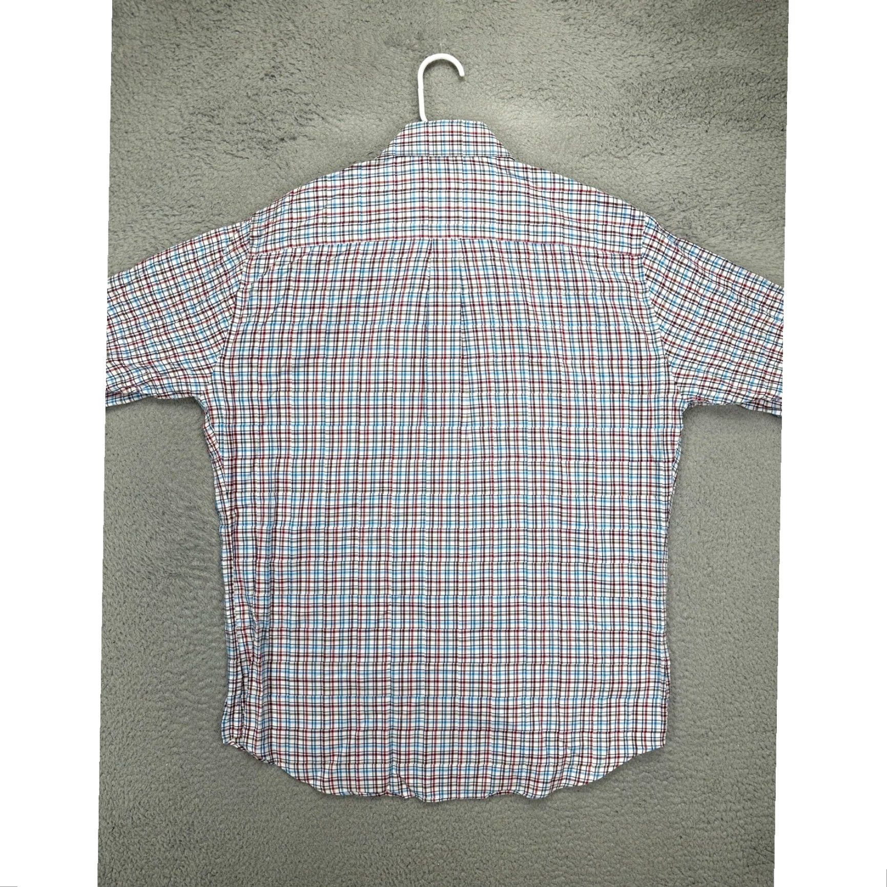Peter Millar Peter Millar Button Up Shirt Mens XL White Blue Red Plaid Long Sleeve Pockets Size US XL / EU 56 / 4 - 3 Thumbnail