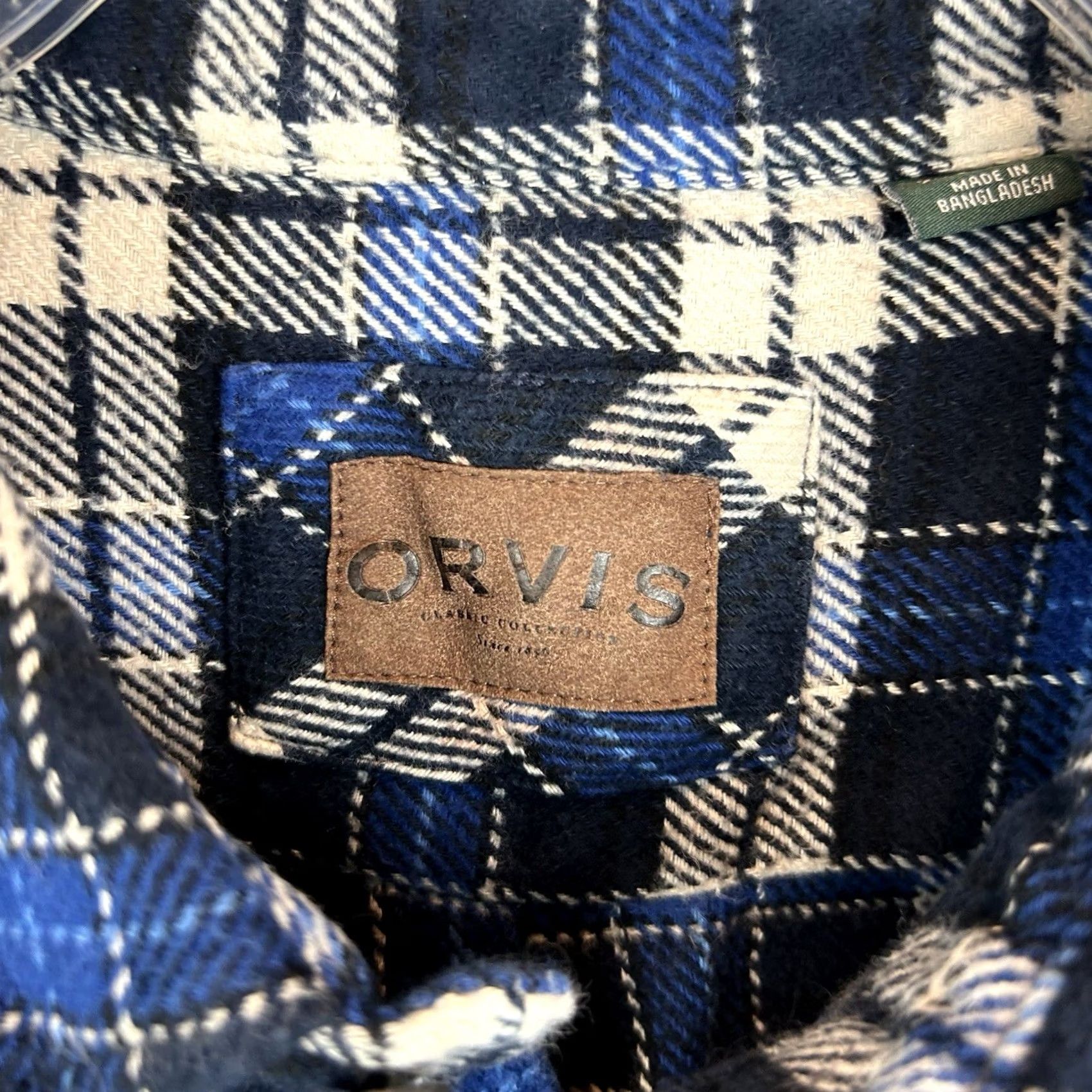 Orvis Orvis Flannel Shirt Mens 2XL Blue Plaid Button Shacket Workwear Outdoor Size US XXL / EU 58 / 5 - 3 Thumbnail