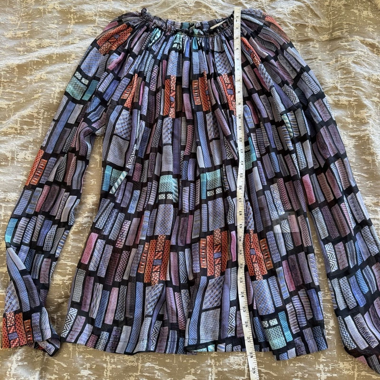 See by Chloe See By Chloe Purple and Orange Pleated Blouse, Size 8, Silk Size M / US 6-8 / IT 42-44 - 8 Thumbnail