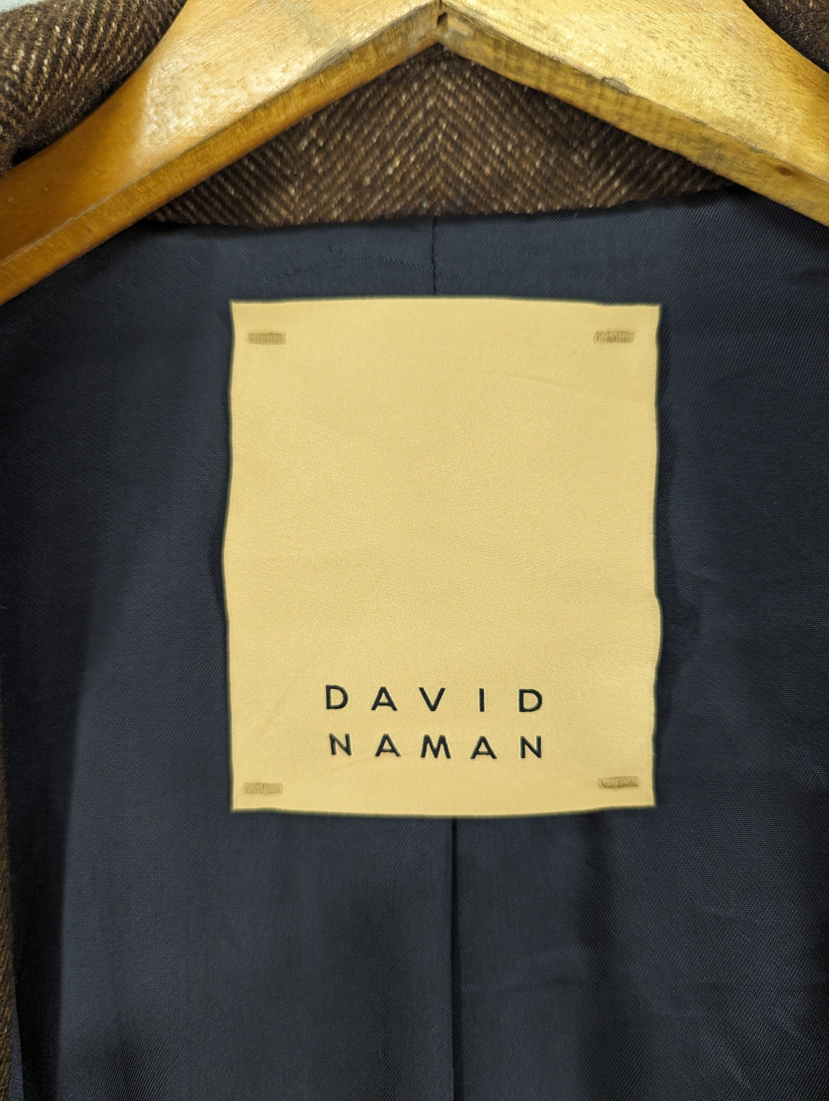 DAVID NAMAN David Naman Herringbone Wool Double Breasted Coat Jacket Size US M / EU 48-50 / 2 - 8 Thumbnail