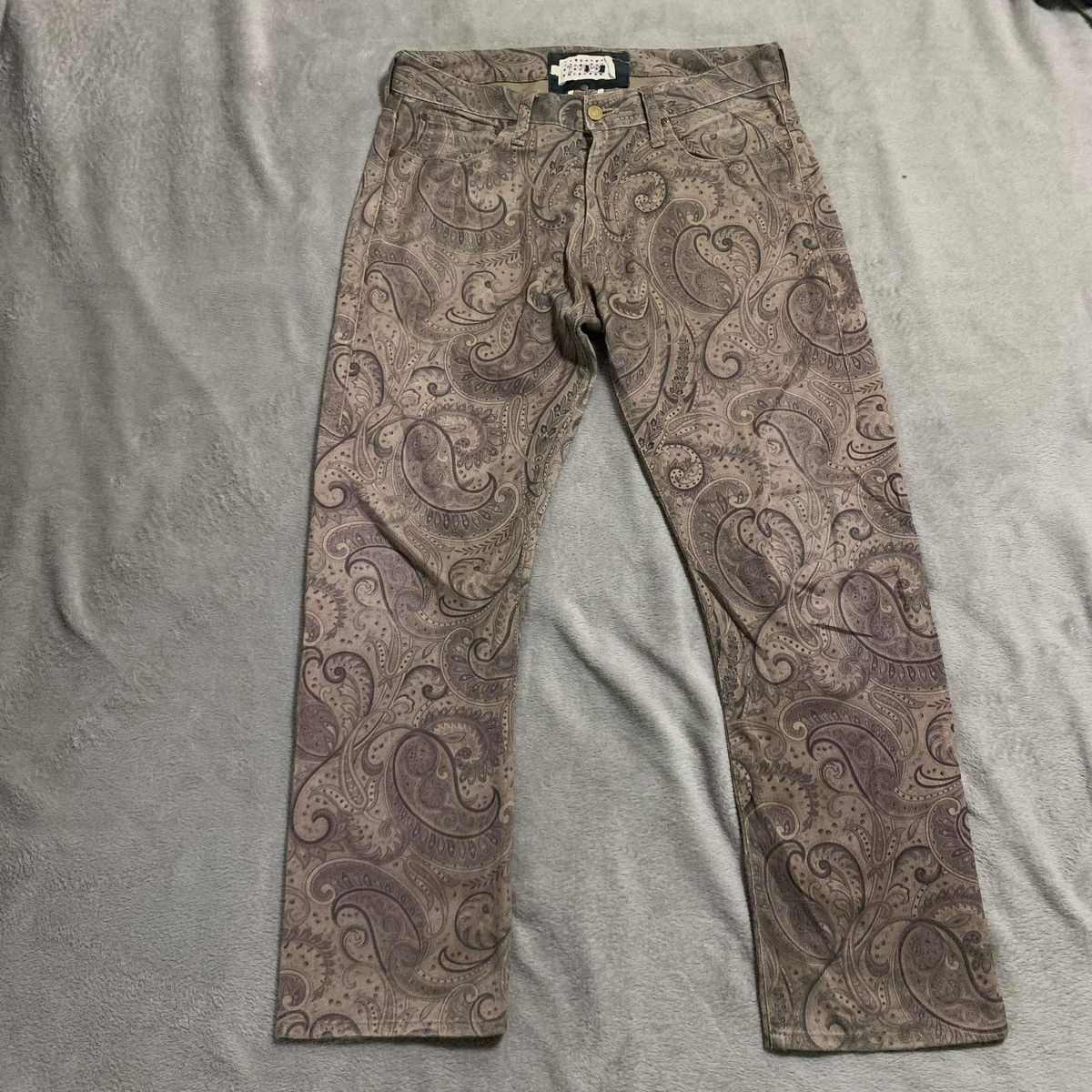 image of Designer Vintage Dwd Paisley Design in Black Grey, Men's (Size 33)