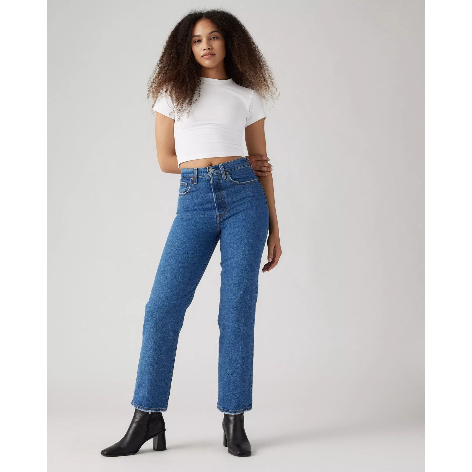 Levi's Levis Premium Ribcage Straight Ankle Jeans Blue Womens 24 Size 24" / US 00 / IT 34 - 9 Thumbnail