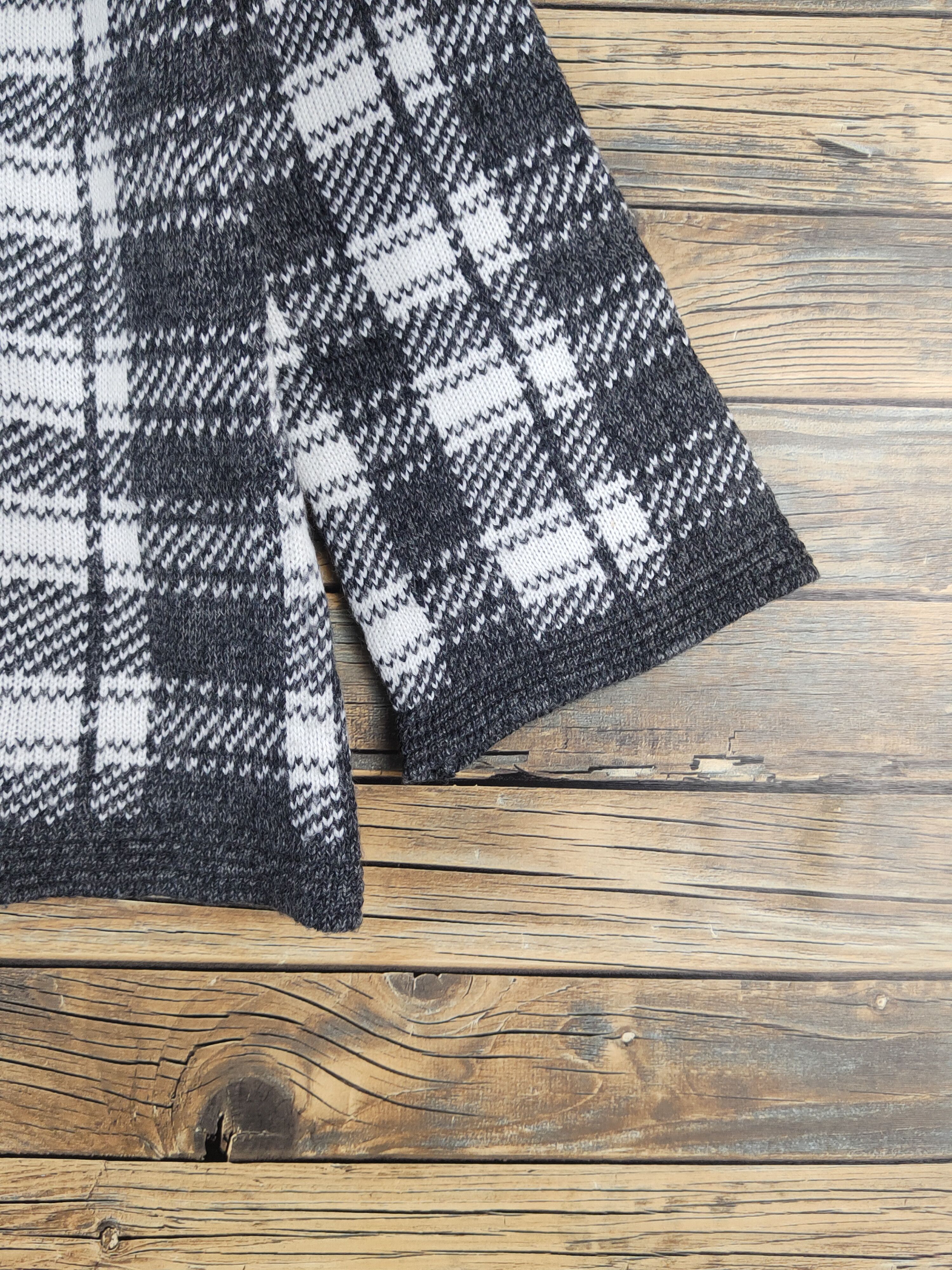 Japanese Brand Gene Luxue Black White Knitwear Cardigan #W1228 Size M / US 6-8 / IT 42-44 - 6 Thumbnail