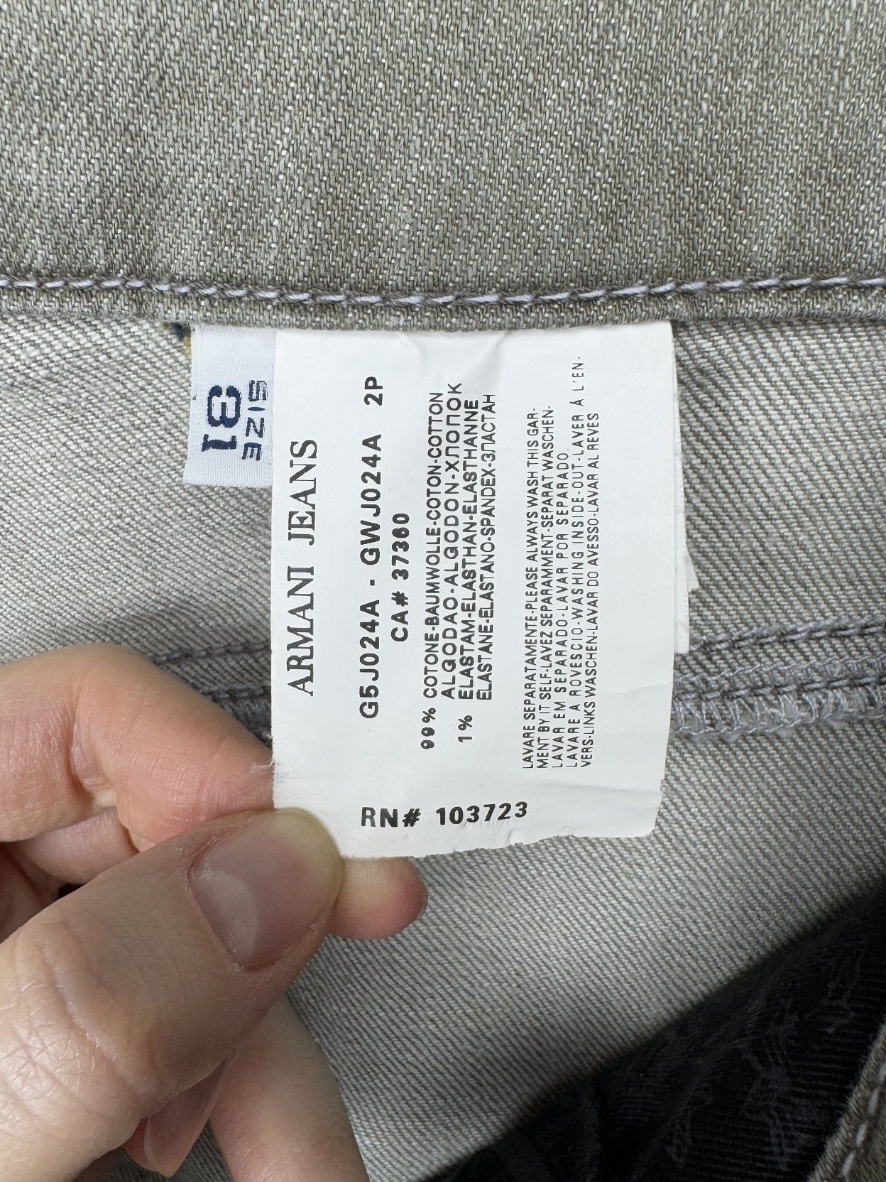 Armani Armani Jeans Vintage Baggy Backprint Flared Grey Denim Pants Size 34" / US 12 / IT 48 - 12 Thumbnail