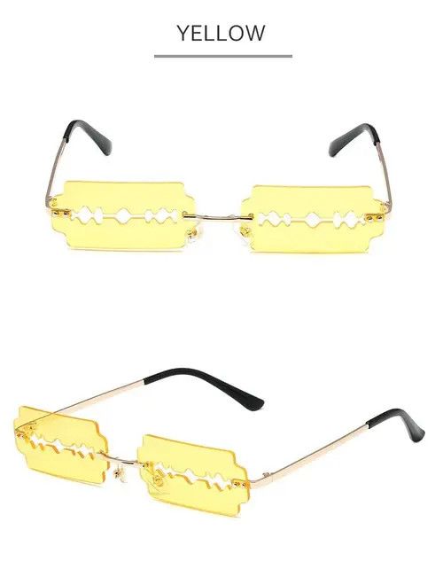 Electric Visual Mizuki x Riho Rimless Razor Blade Rectangle Sunglasses Size ONE SIZE - 8 Thumbnail
