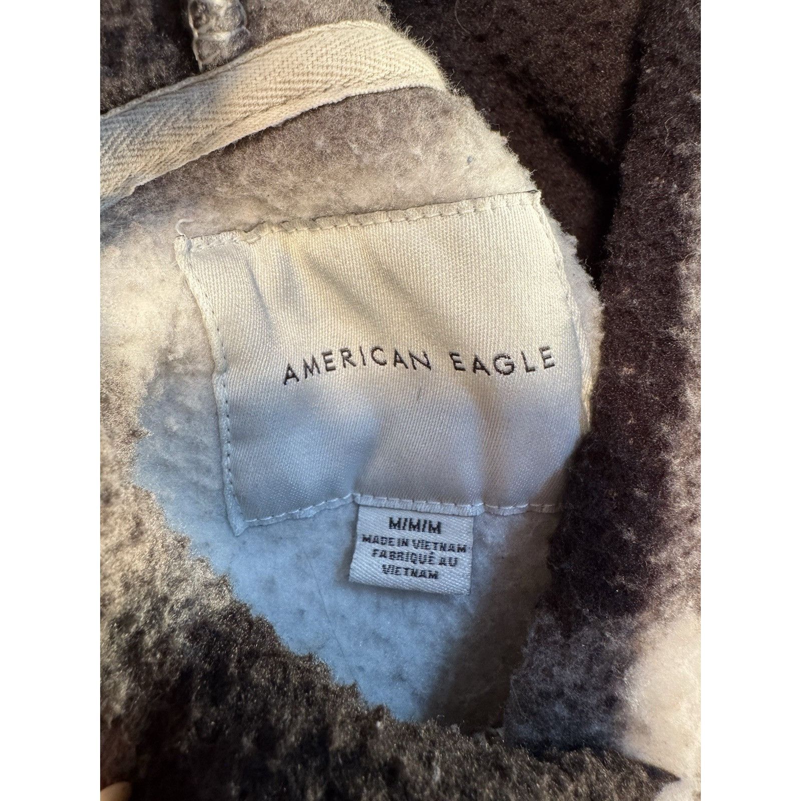 American Eagle Outfitters AMERICAN EAGLE Sherpa Hoodie M Black White Plaid Fleece Cozy Size M / US 6-8 / IT 42-44 - 6 Thumbnail
