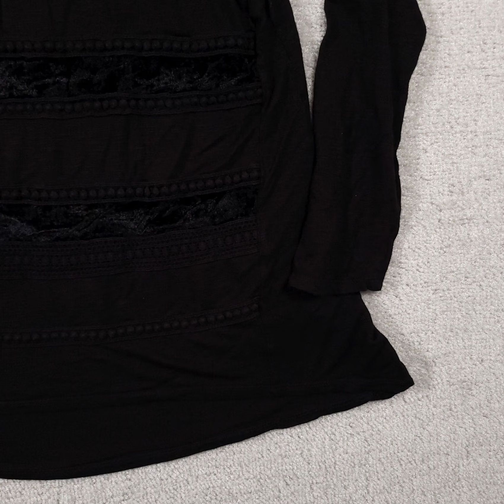 Vintage Chicos Shirt Women's Small Black Textured Boho Casual Long Sleeve Stretch 0 US Size S / US 4 / IT 40 - 4 Thumbnail