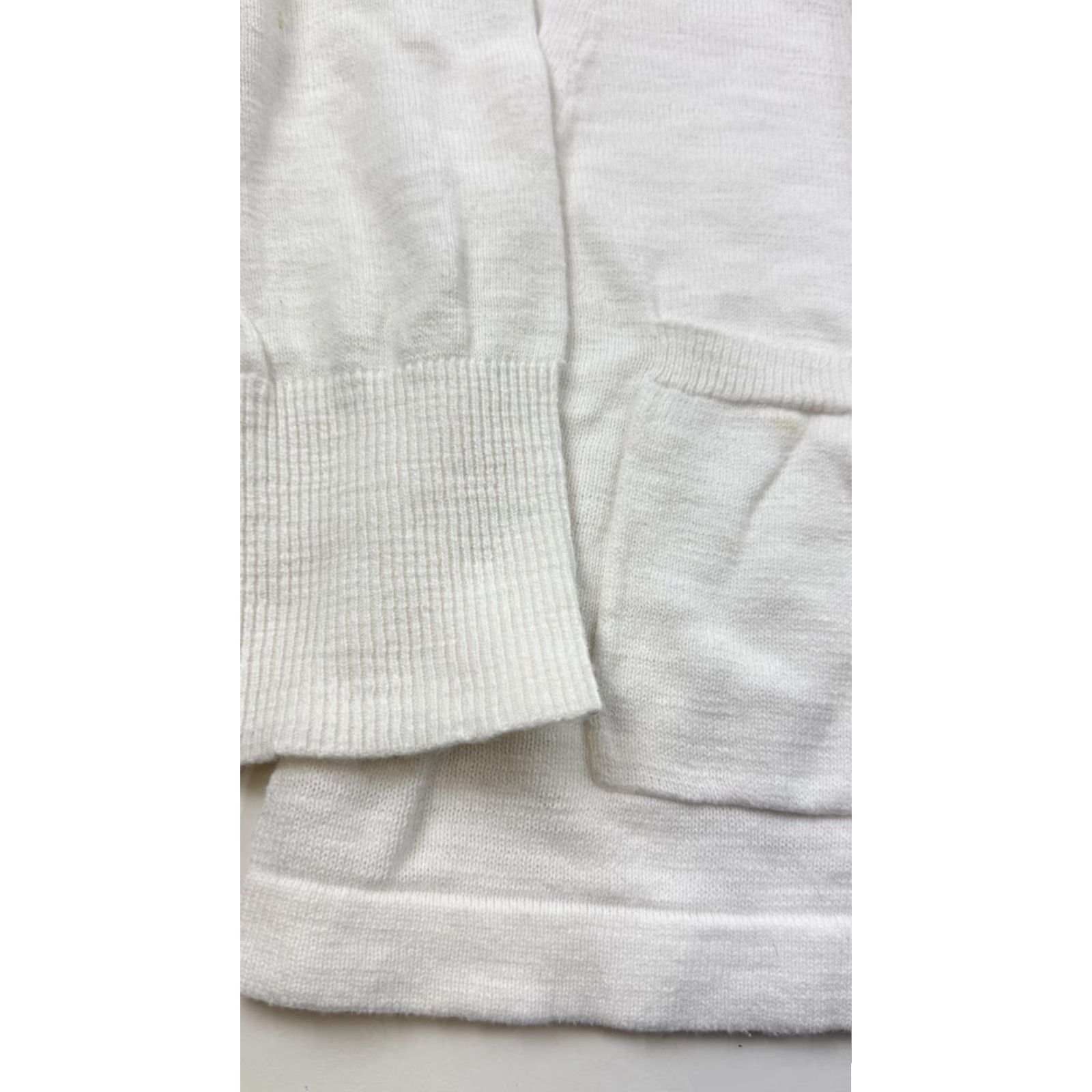 Eddie Bauer Eddie Bauer Sweater Cardigan Womens Medium White Open Front 100% Cotton Knit Knit Open Front Pockets Logo Bird 100% Cotton Mens? Size M / US 6-8 / IT 42-44 - 3 Thumbnail