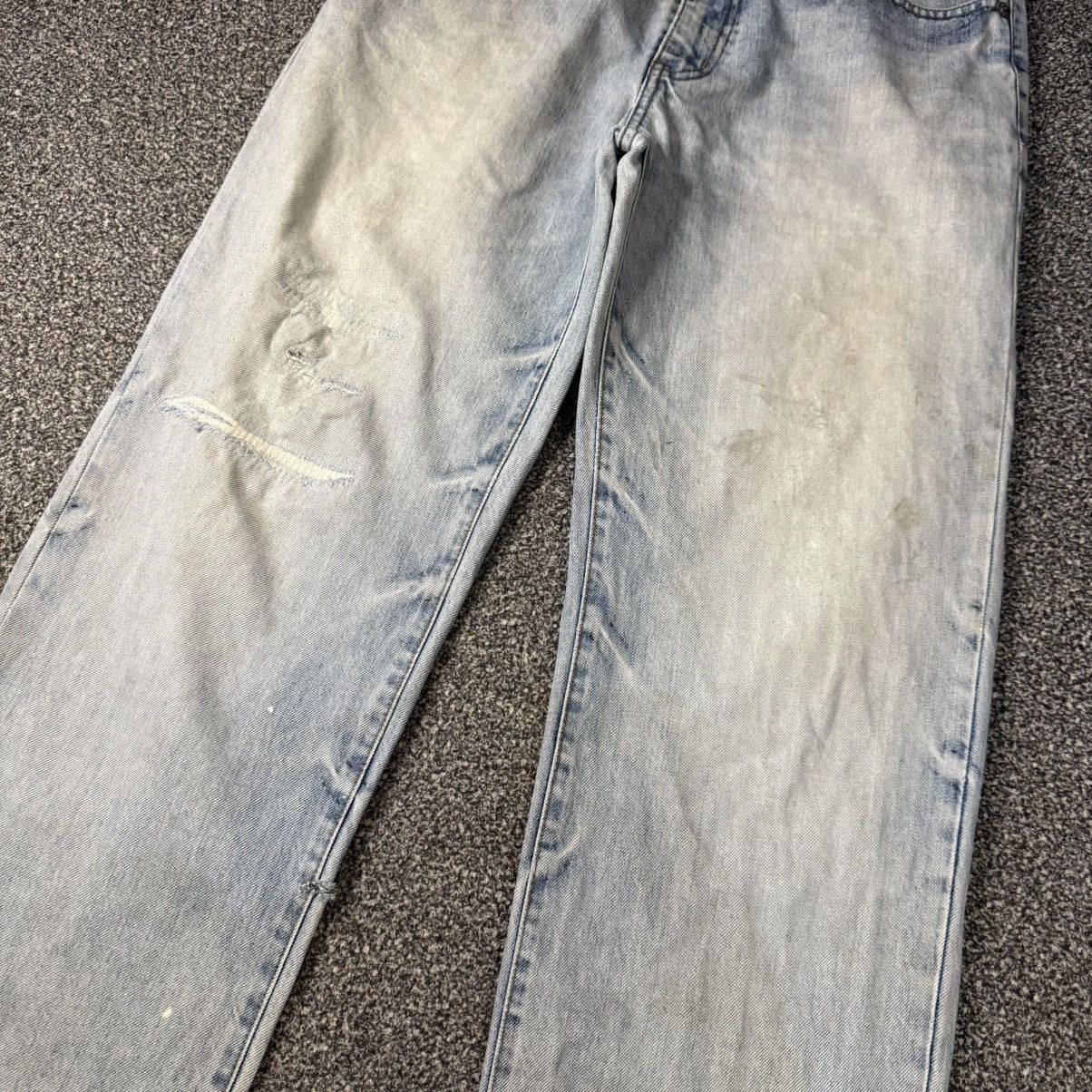 Tornado Mart 🔥🇯🇵 Japanese Vintage 90s Distressed Denim Blueway Flared Size US 31 - 4 Thumbnail