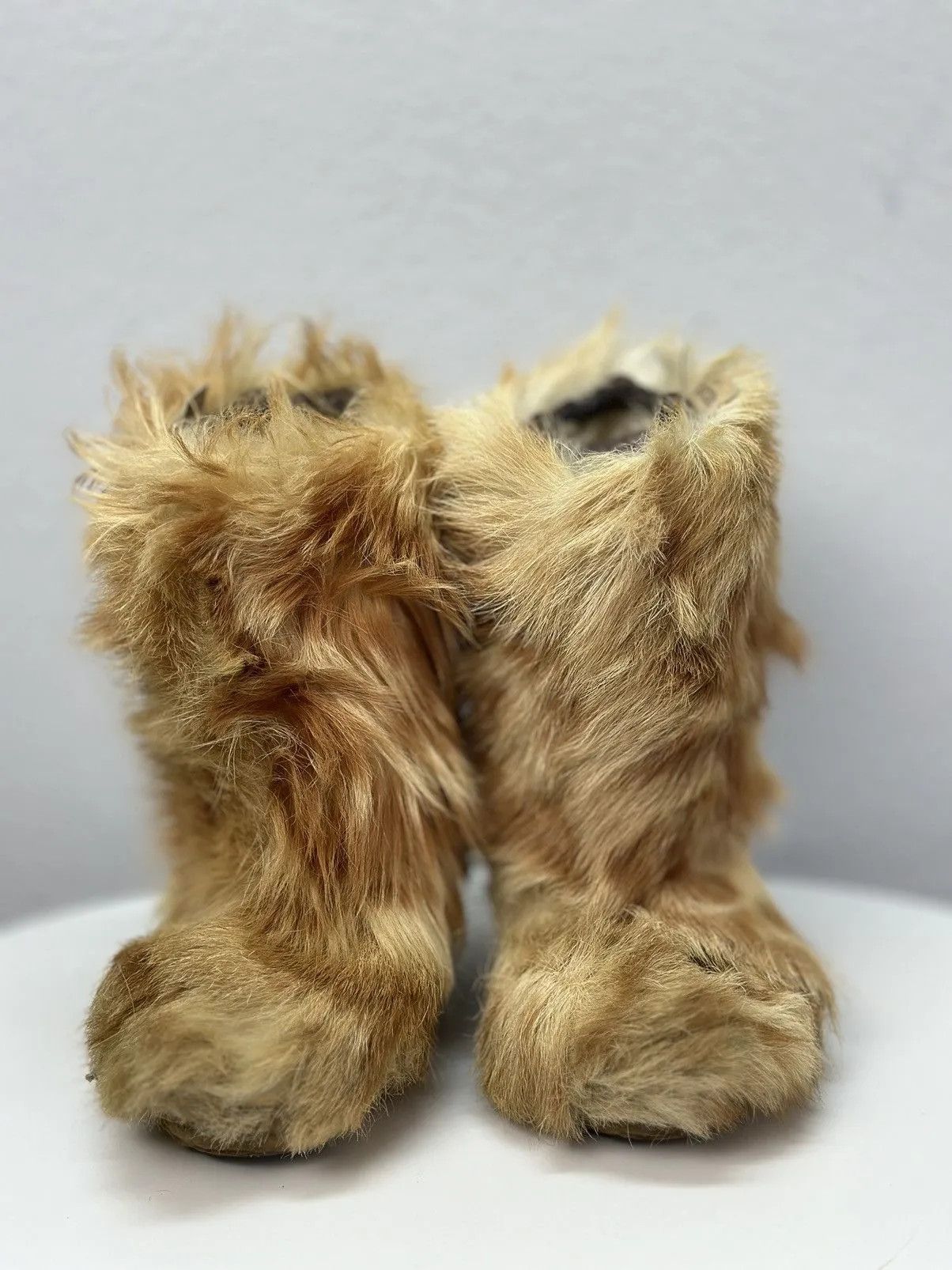Saba RARE OPIUM LEATHER PLATFORM PUNK Rick Owens FLAME BOOTS Fur Size US 8 / IT 38 - 4 Thumbnail
