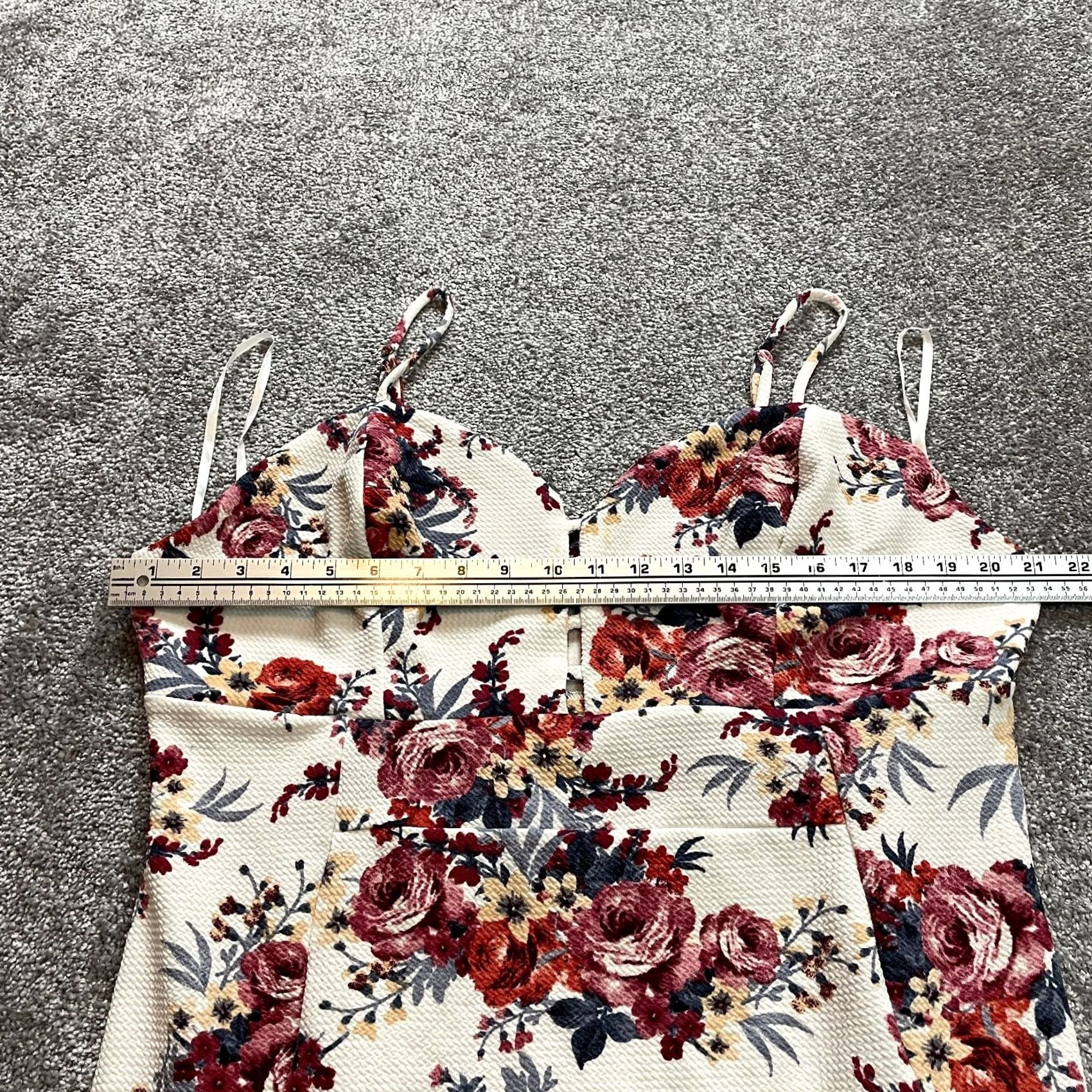 Vintage Love J Shift Dress Womens Plus 2X White Floral Midi Sleeveless Polyester Size XXL / US 16-18 / IT 52-54 - 6 Thumbnail