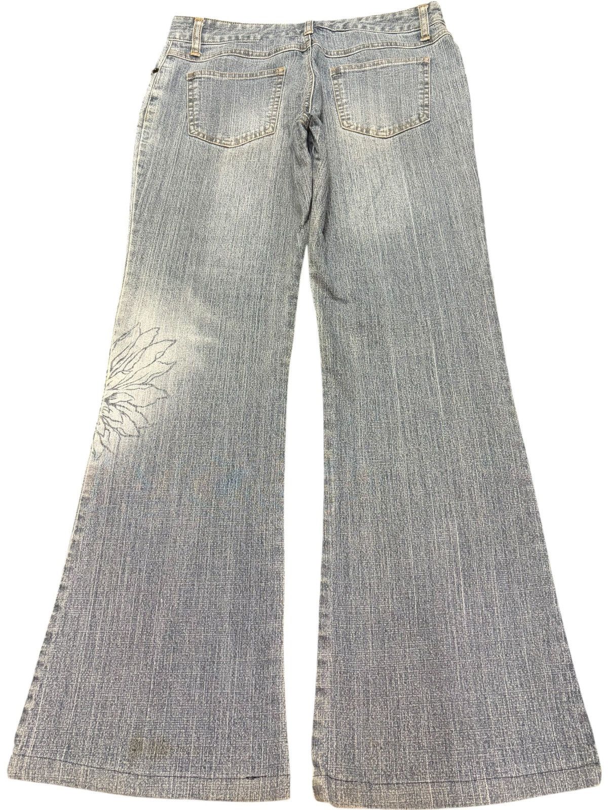 Hysteric Glamour Vintage Japanese Brand Floral Design Flare Jeans Size 29" - 2 Thumbnail
