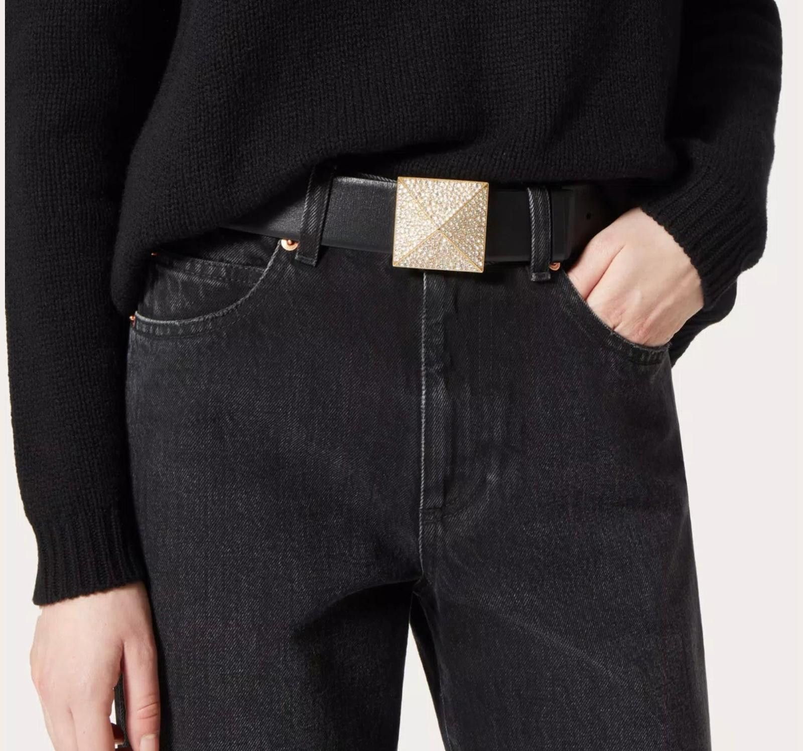 Valentino Valentino One Stud Reversible Shiny Belt Size 85 Size ONE SIZE - 5 Thumbnail