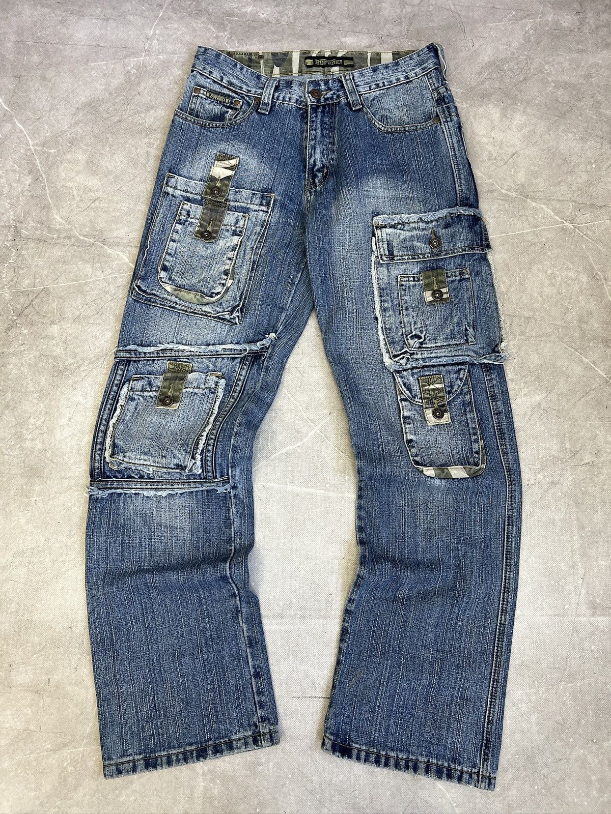 Dolce & Gabbana Y2K Patchwork Cargo Denim Jeans Distressed retro style y2k Size US 31 - 4 Thumbnail