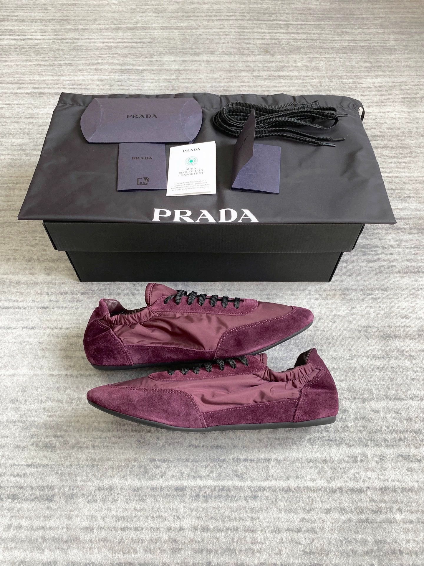 Prada Prada Vintage Burgundy Ballerina Sneaker UK6.5 Size US 7.5 / EU 40-41 - 4 Thumbnail