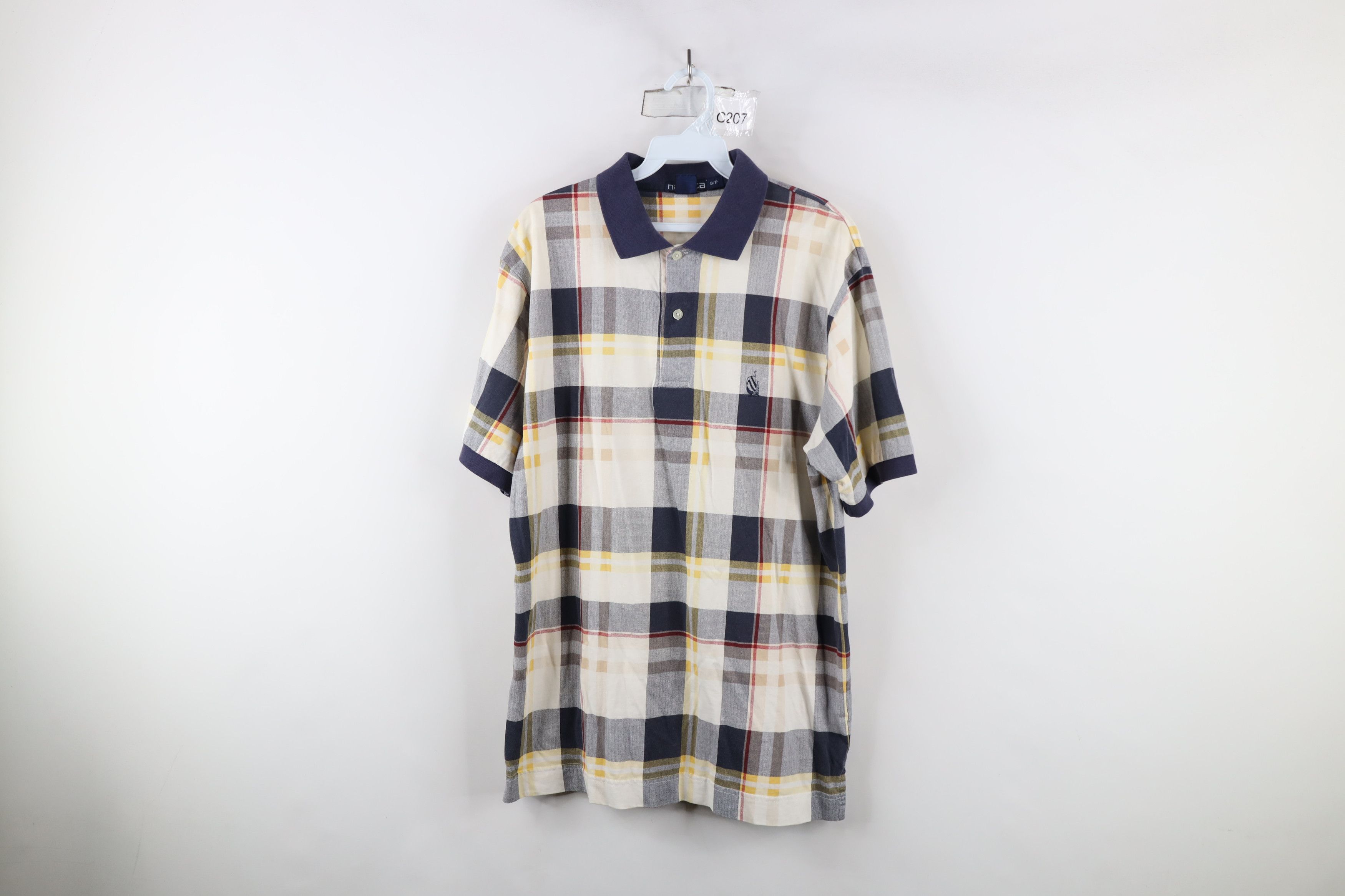 Nautica × Vintage Vintage 90s Nautica Short Sleeve Polo Shirt Rainbow Plaid Size US S / EU 44-46 / 1 - 1 Thumbnail