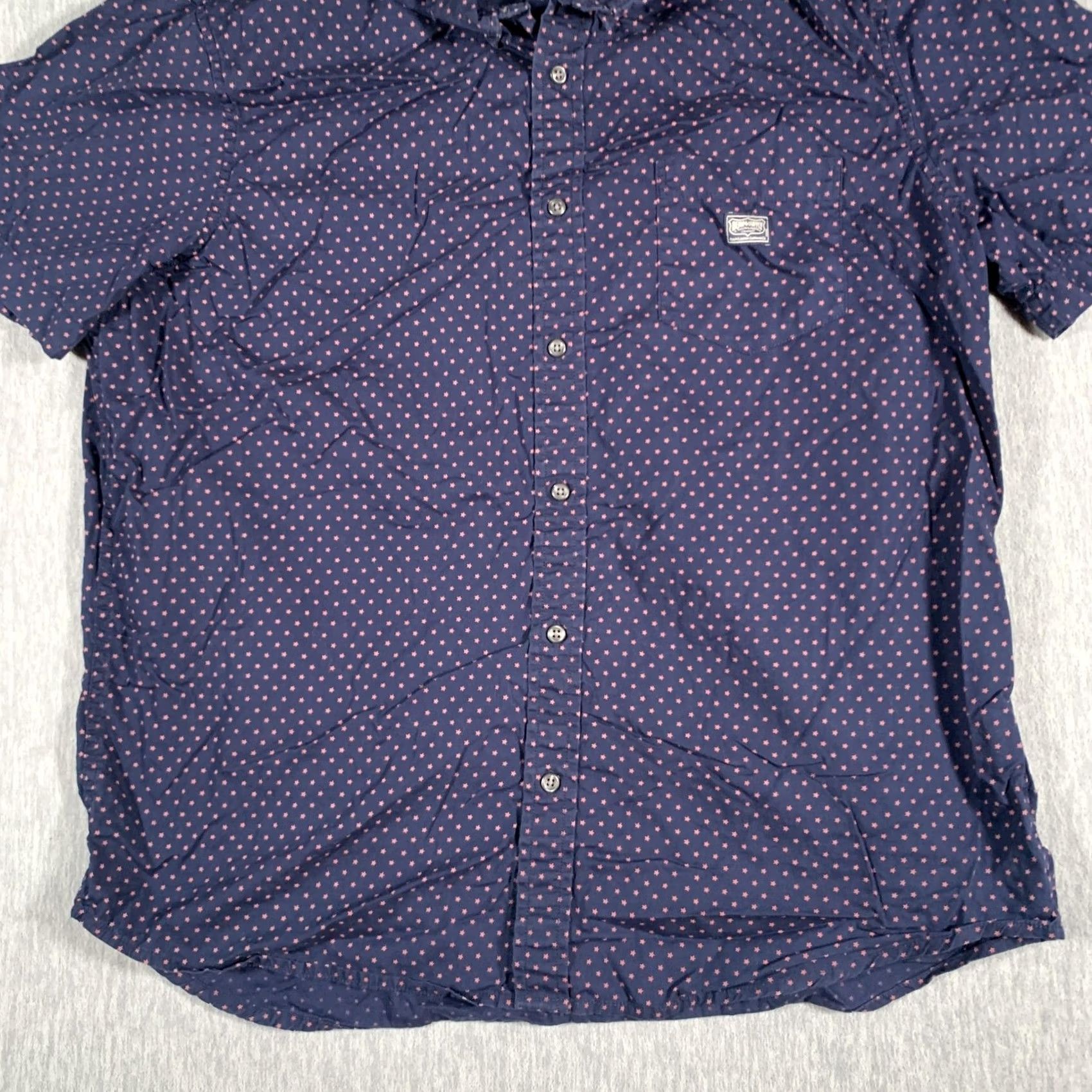 Ralph Lauren Denim & Supply Ralph Lauren Shirt Mens XL Blue Red Star Print Short Sleeve Button-Up Size US XL / EU 56 / 4 - 3 Thumbnail