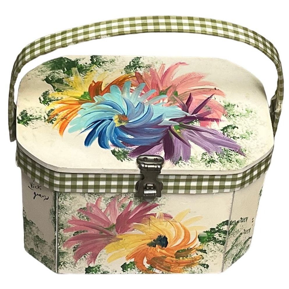 Other Vintage Vicki Jean wood purse Box Hand Painted Flowers Signe Size ONE SIZE - 1 Thumbnail
