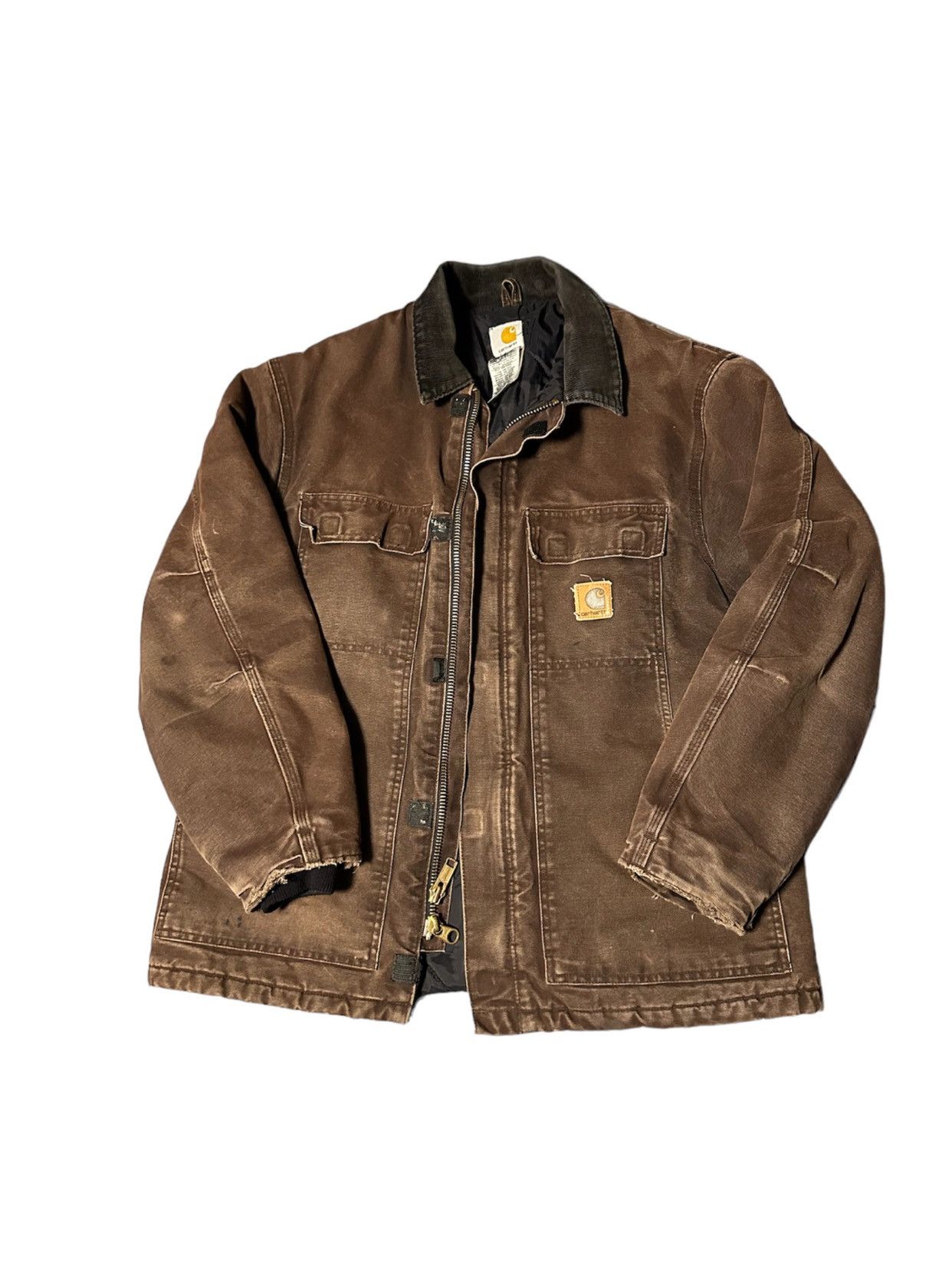 image of Carhartt Duck Quilt Lined Work Jacket in Brown, Men's (Size Large)