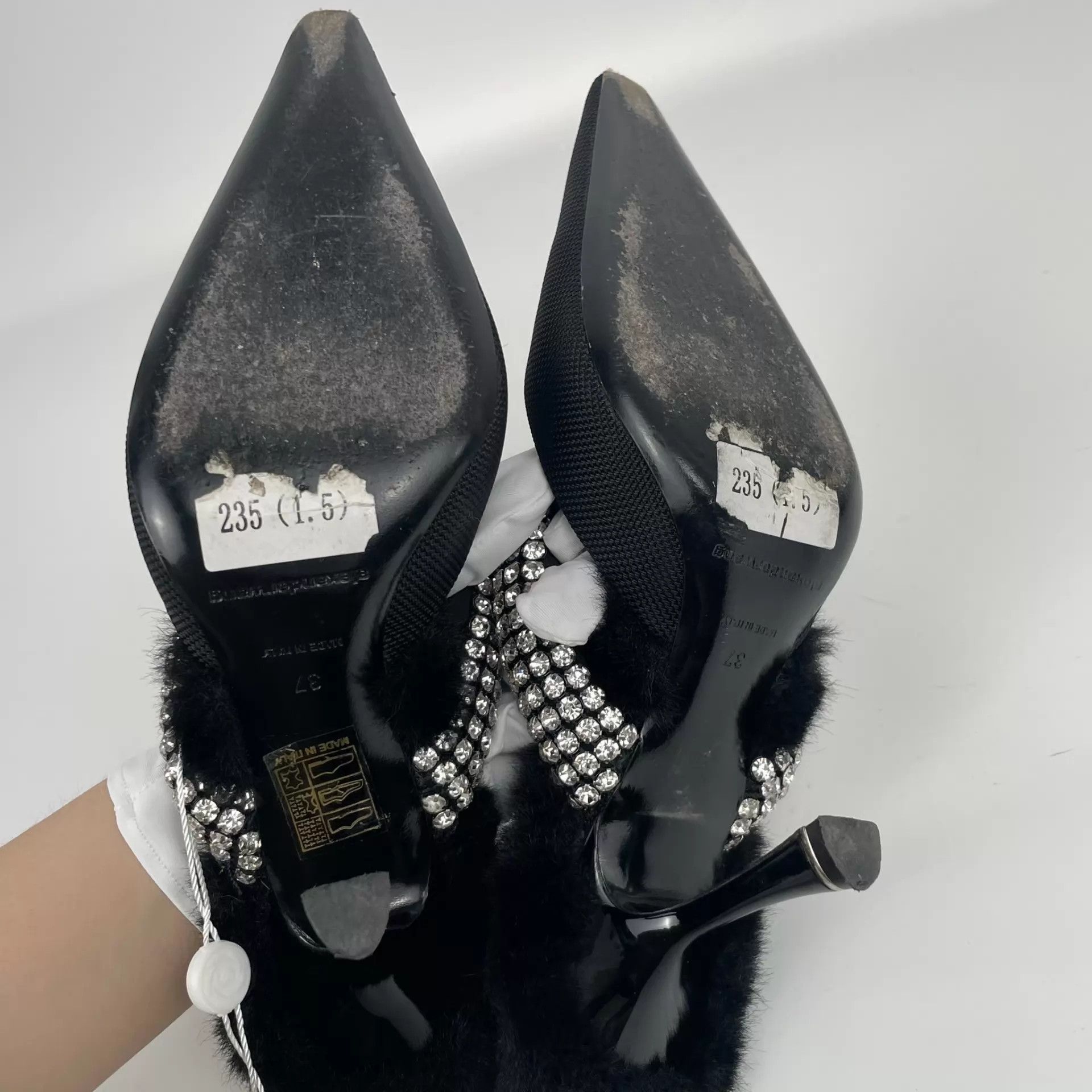 Alexander Wang Alexander Wang Pointed Toe Fur Heels Black 37 Size US 6.5 / IT 36.5 - 3 Thumbnail