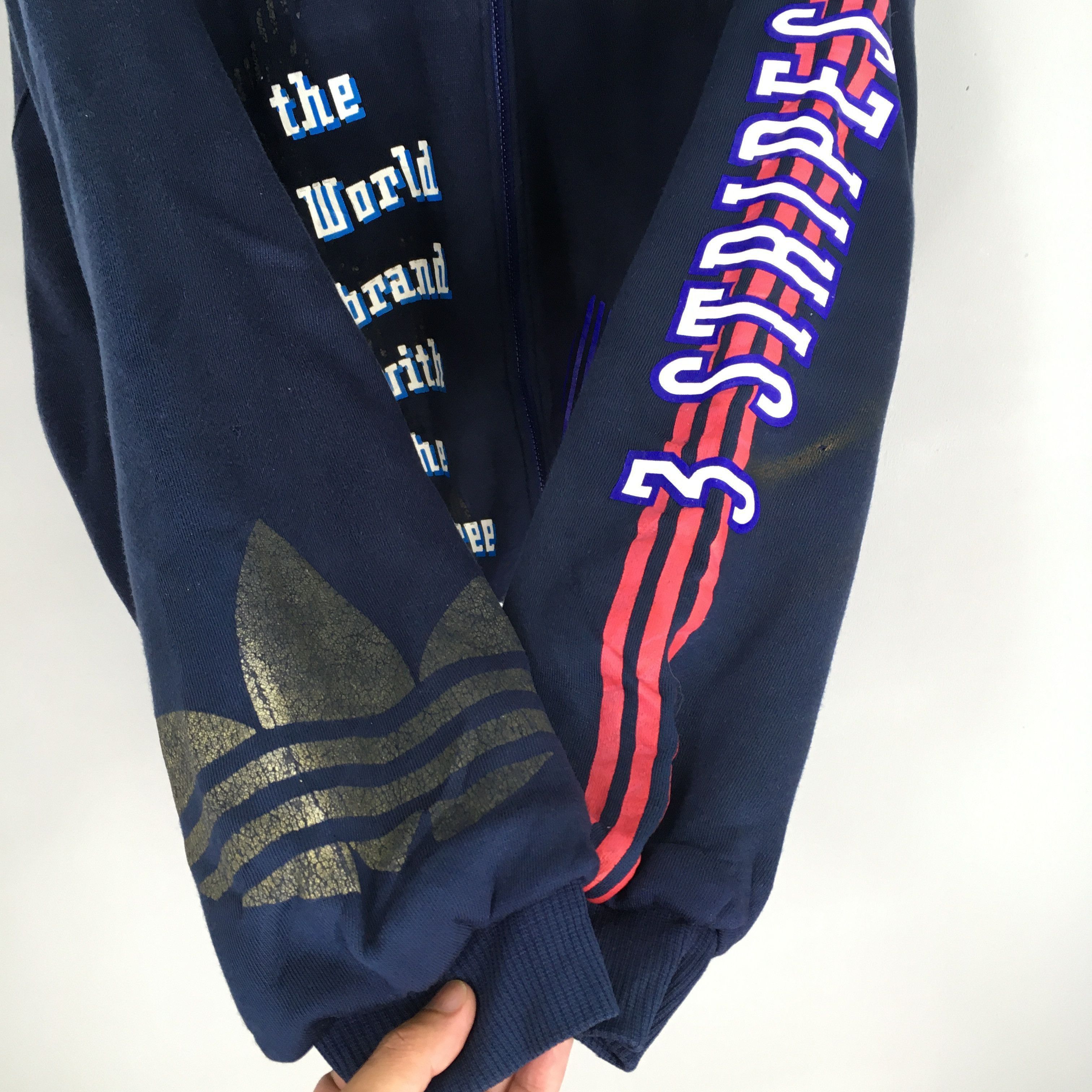 Adidas Vintage 80s Adidas Trefoil Sherpa Hoodie Sweatshirt XLarge Size US XL / EU 56 / 4 - 8 Thumbnail