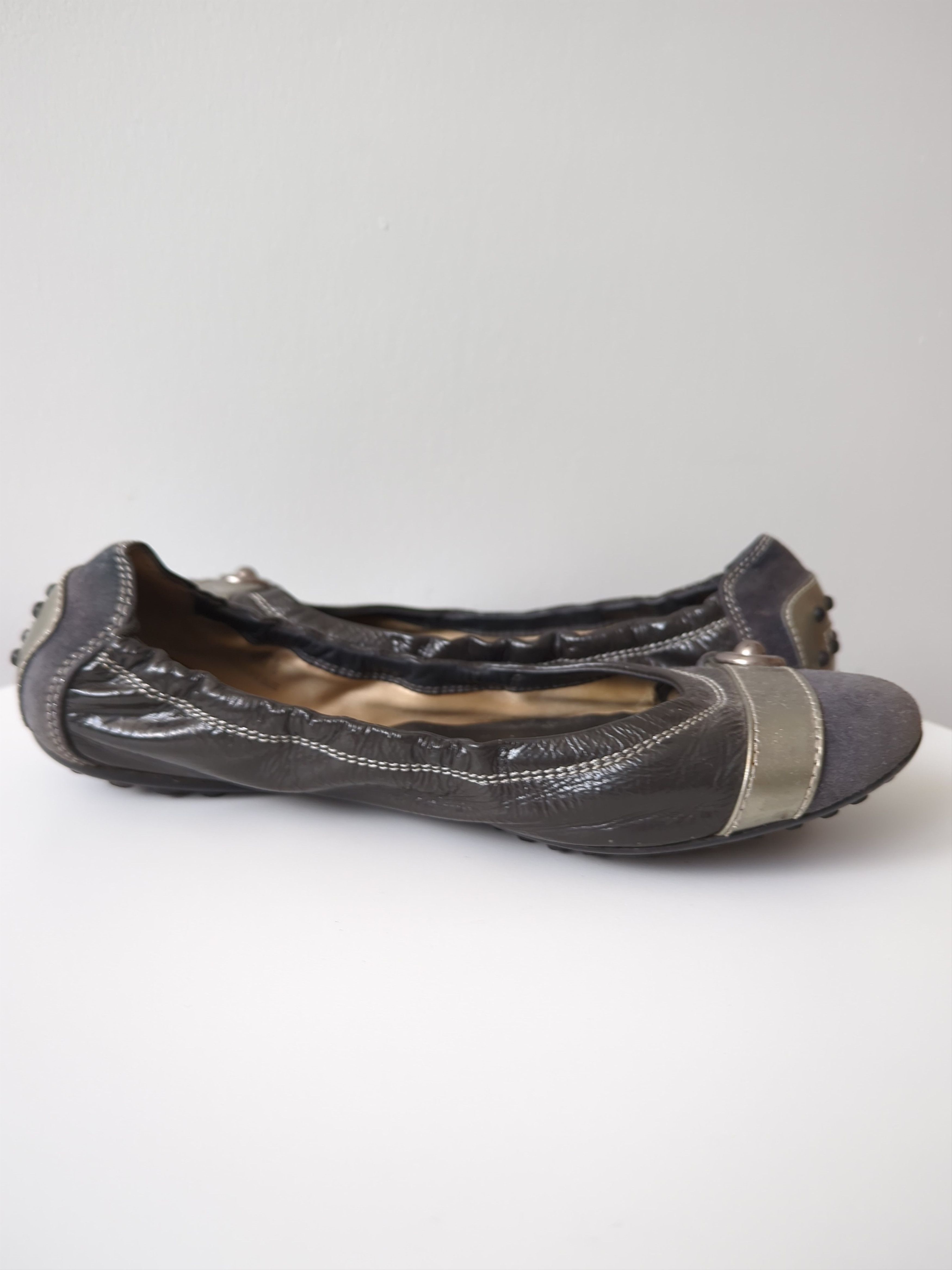 Tod's Tod’s Leather Suede Ballet Flats Grey EU 36.5 US 5.5 Size US 5.5 / IT 35.5 - 9 Thumbnail