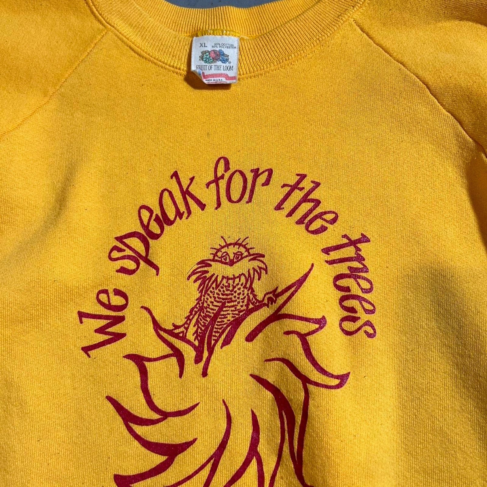 Fruit Of The Loom 90s yellow fruit of the loom dr suess the lorax Size US XL / EU 56 / 4 - 4 Thumbnail