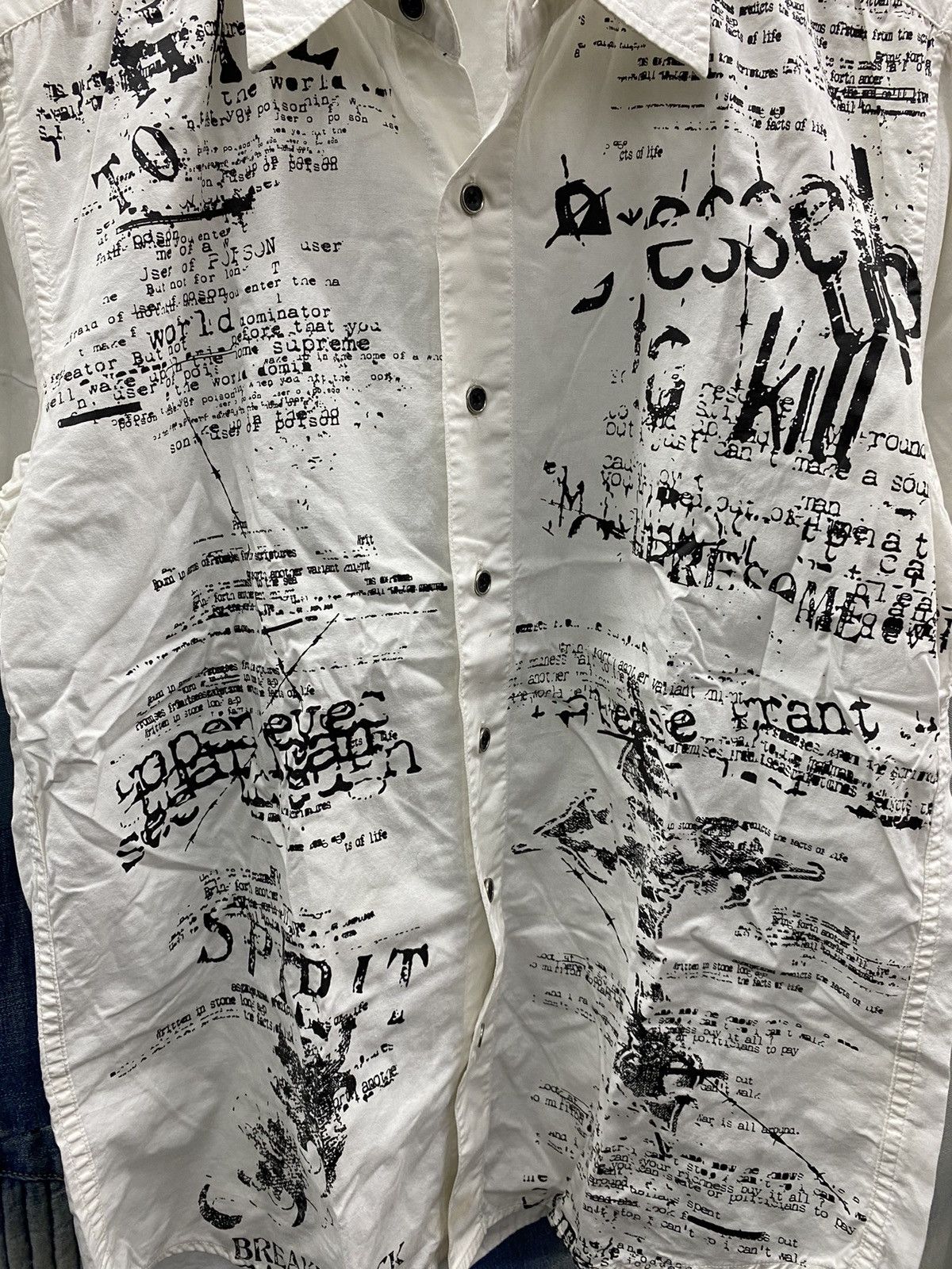 If Six Was Nine × Japanese Brand poem mon ma mes poem script botton shirt Size US M / EU 48-50 / 2 - 9 Thumbnail