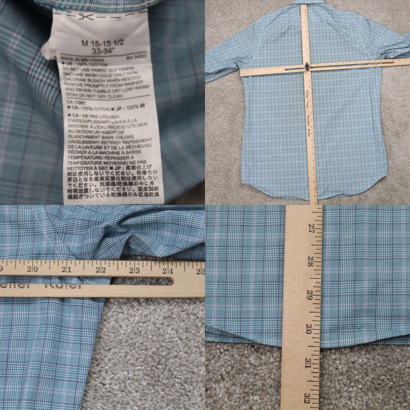 Banana Republic Banana Republic Shirt Mens Medium Blue/White Non-Iron Standard Fit L/S Button Up Size US M / EU 48-50 / 2 - 8 Thumbnail
