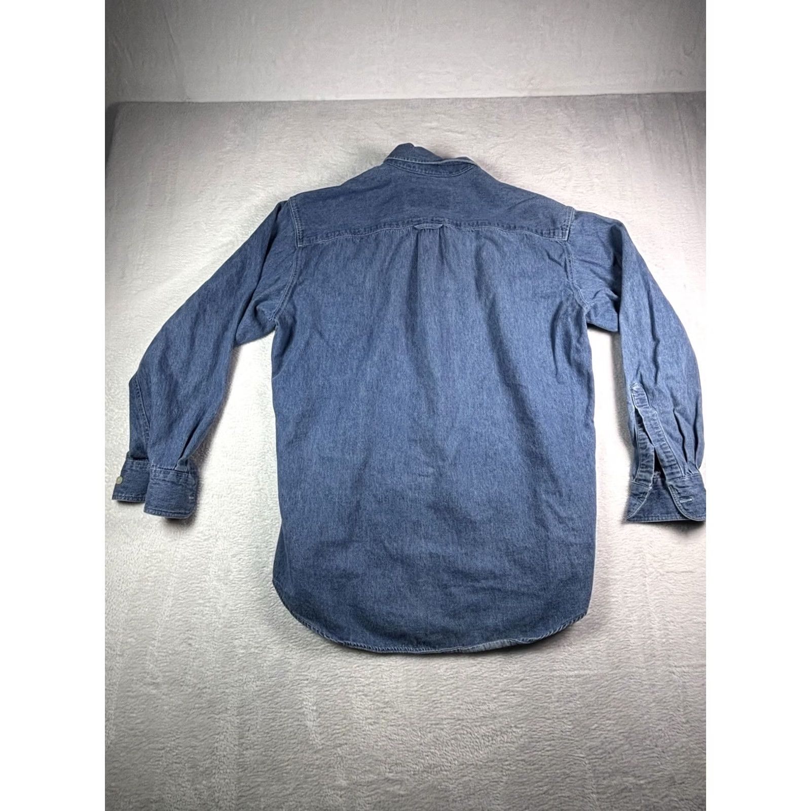 Ralph Lauren VINTAGE Ralph Lauren Chaps Denim Button-Up Shirt Long Sleeve Pocket 16 1/2 Men's Blue Denim 90s Retro Classic Buttons Womens Mens Boys Girls Size US L / EU 52-54 / 3 - 2 Thumbnail