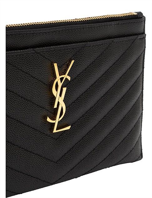 Saint Laurent Paris o1b1hav110125 Size: OS / Cassandre Matelasse Pouch in Black Size ONE SIZE - 4 Thumbnail