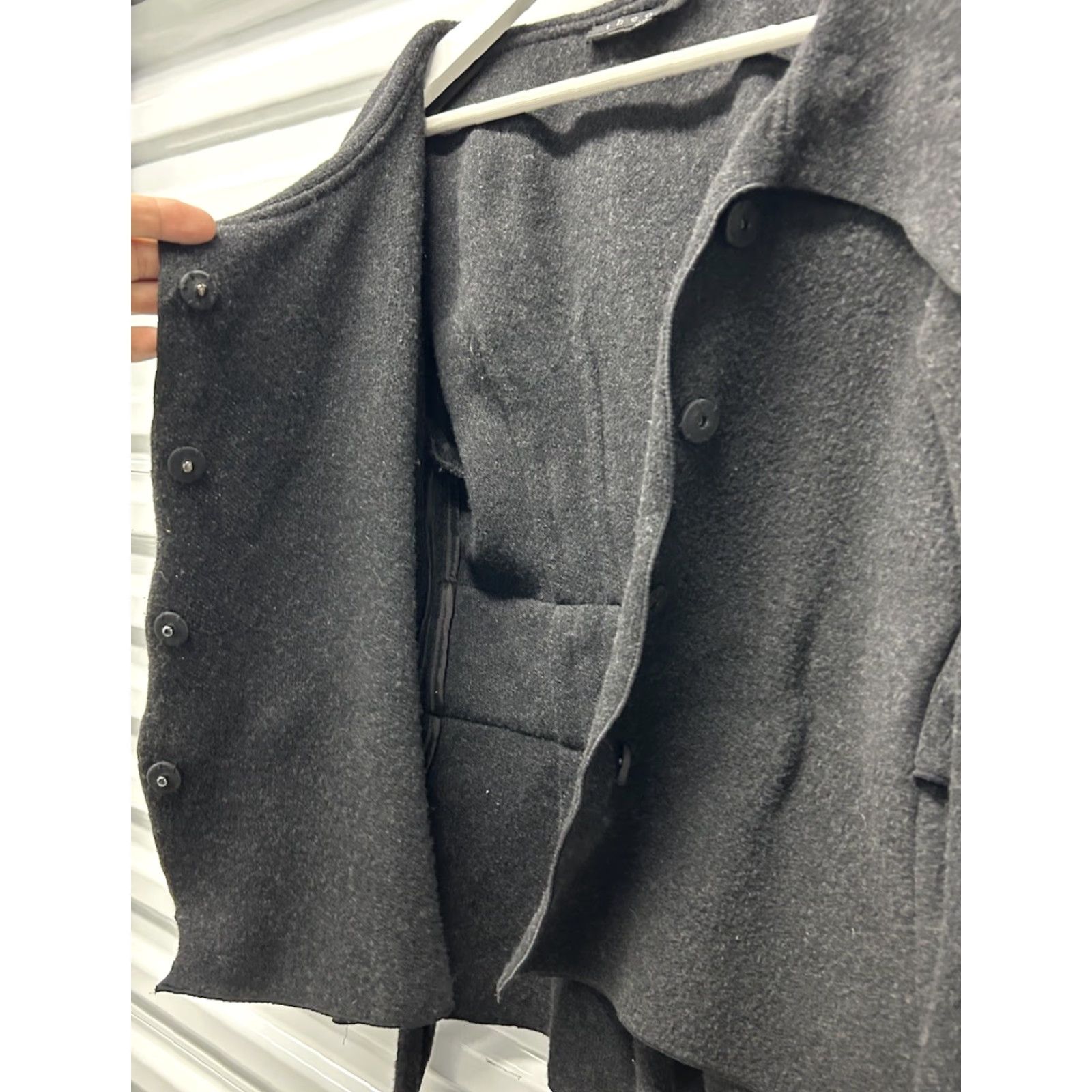 Theory Theory Jacket Women Sheena B Dark Charcoal Cashmere Wool Blend ButtonUp S/P Size S / US 4 / IT 40 - 6 Thumbnail