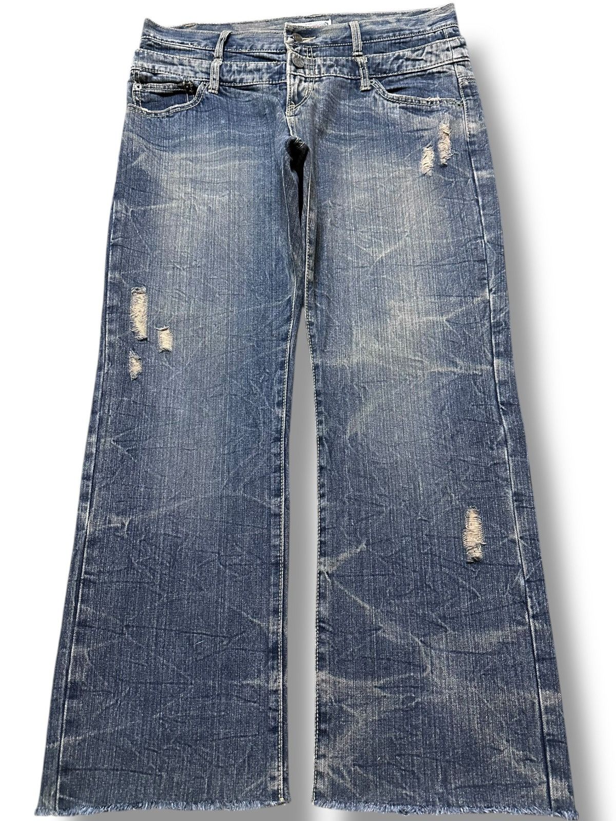If Six Was Nine Vintage Daily Topics Double Waist Grunge Honeycomb Denim Size US 34 / EU 50 - 1 Thumbnail