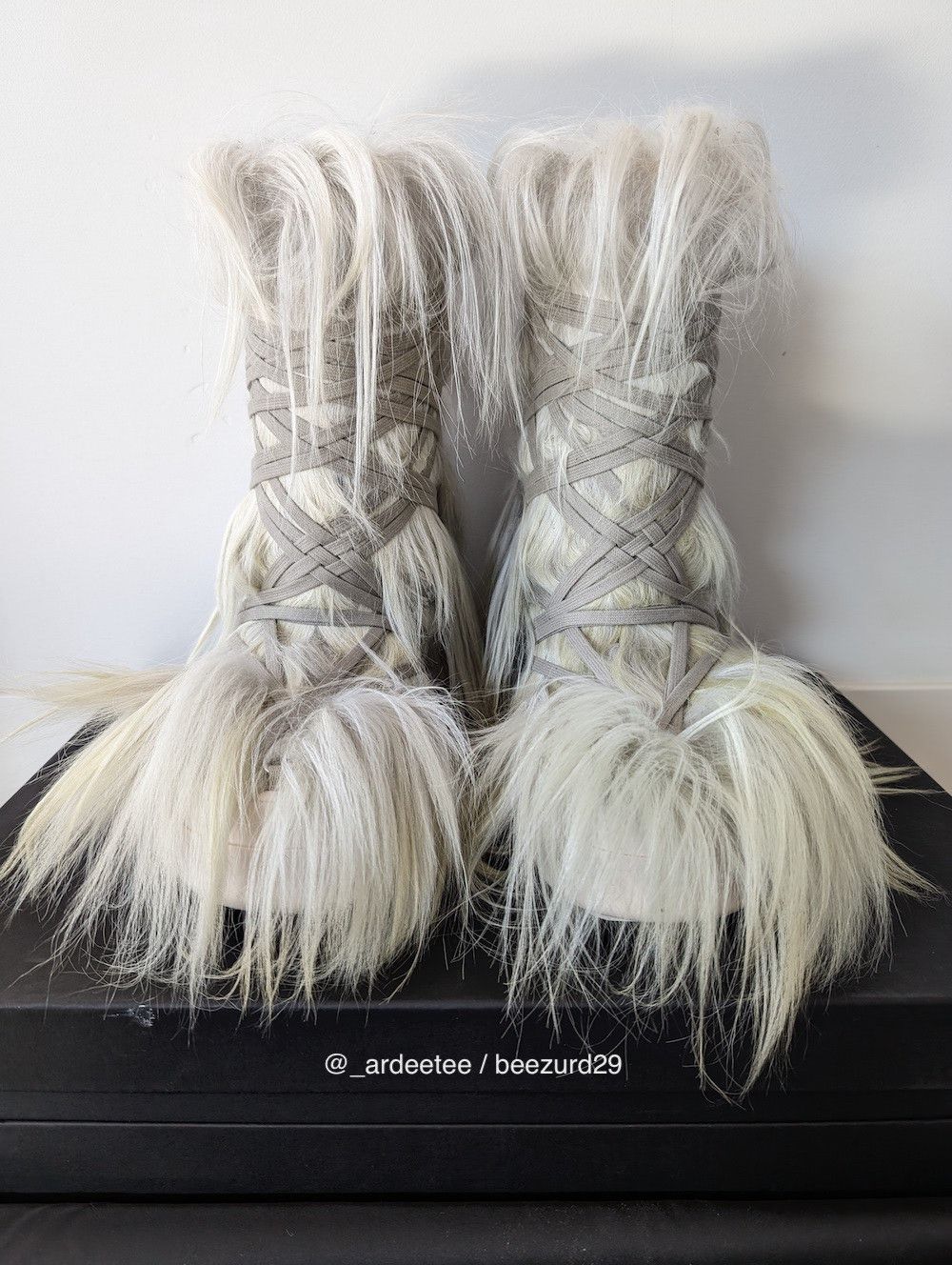 Moncler × Rick Owens *NEW* FUR BIGROCKS BOOTS ACID DEGRADE Size US 10 / EU 43 - 5 Thumbnail