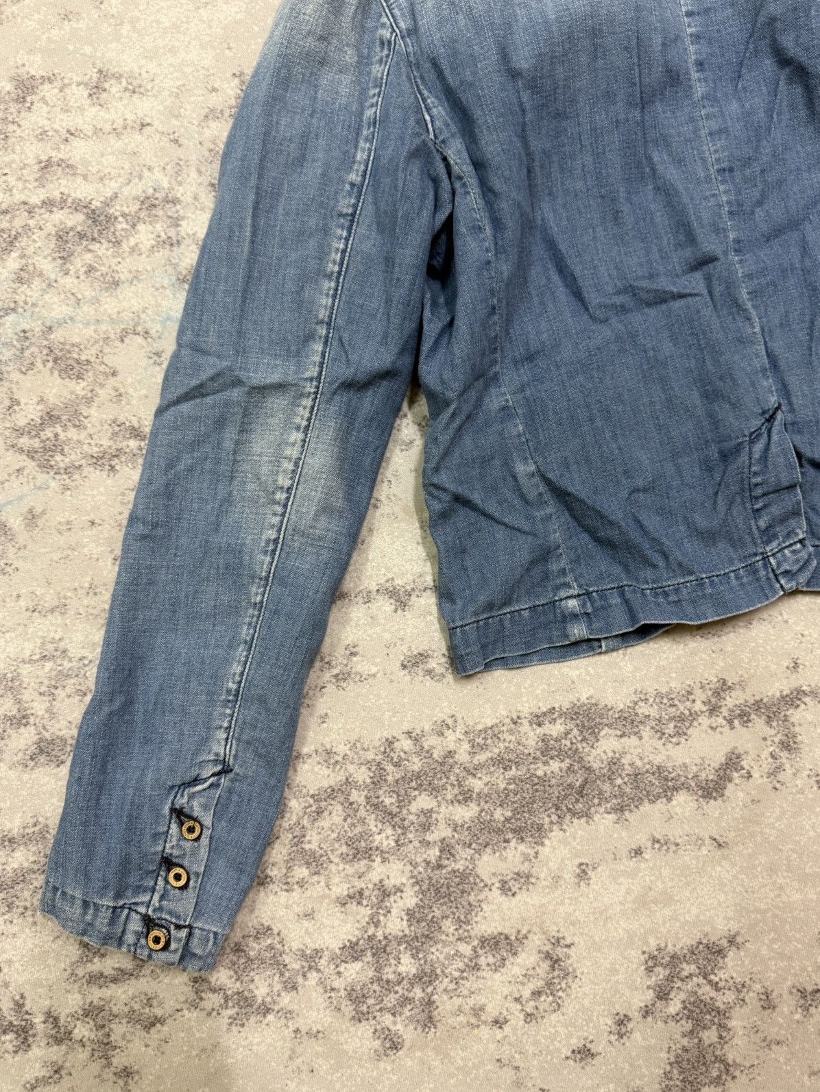 Tommy Hilfiger Tommy Hilfiger light wash denim blazer jacket patch pocket Size XS / US 0-2 / IT 36-38 - 14 Thumbnail